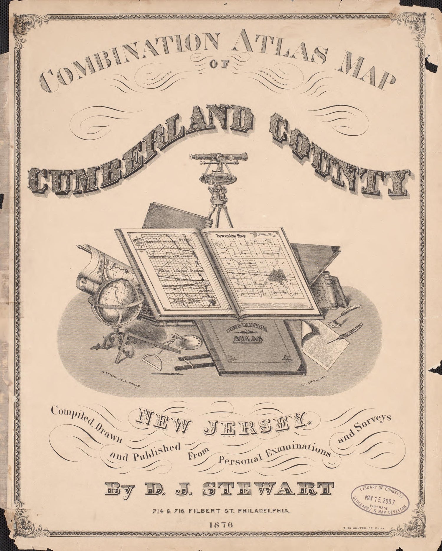 Title Page from Combination Atlas Map of Cumberland County, New Jersey 1876 by Relic Map Company