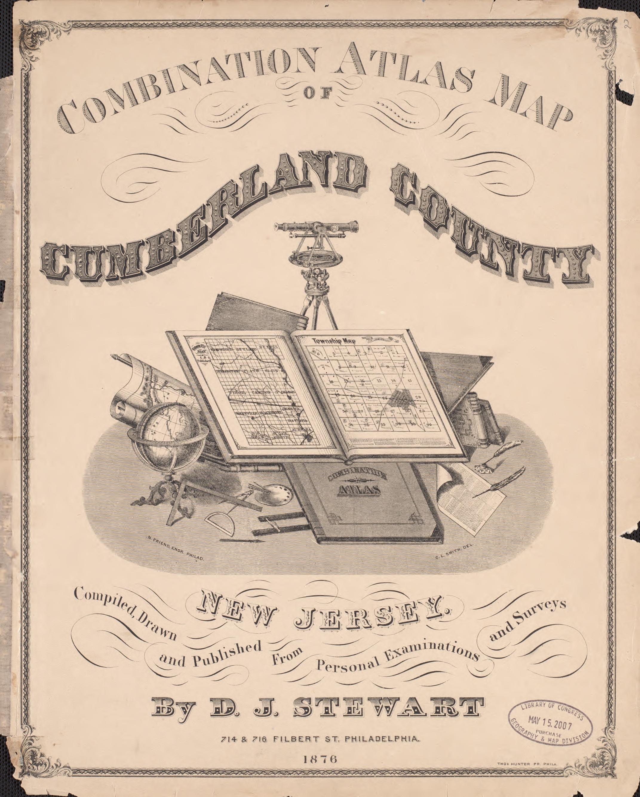 Title Page from Combination Atlas Map of Cumberland County, New Jersey 1876 by Relic Map Company