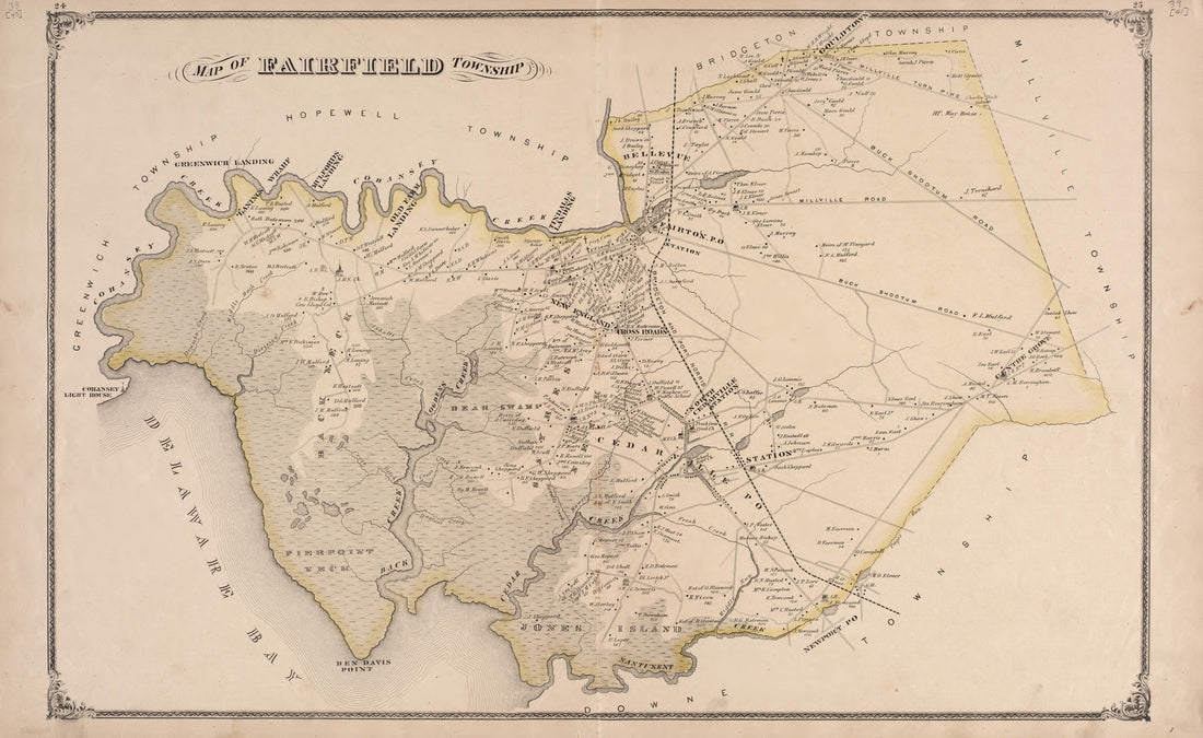 Fairfield Township from Combination Atlas Map of Cumberland County, New Jersey 1876 by Relic Map Company