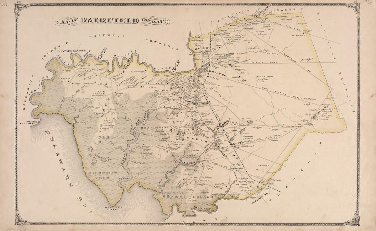 Fairfield Township from Combination Atlas Map of Cumberland County, New Jersey 1876 by Relic Map Company