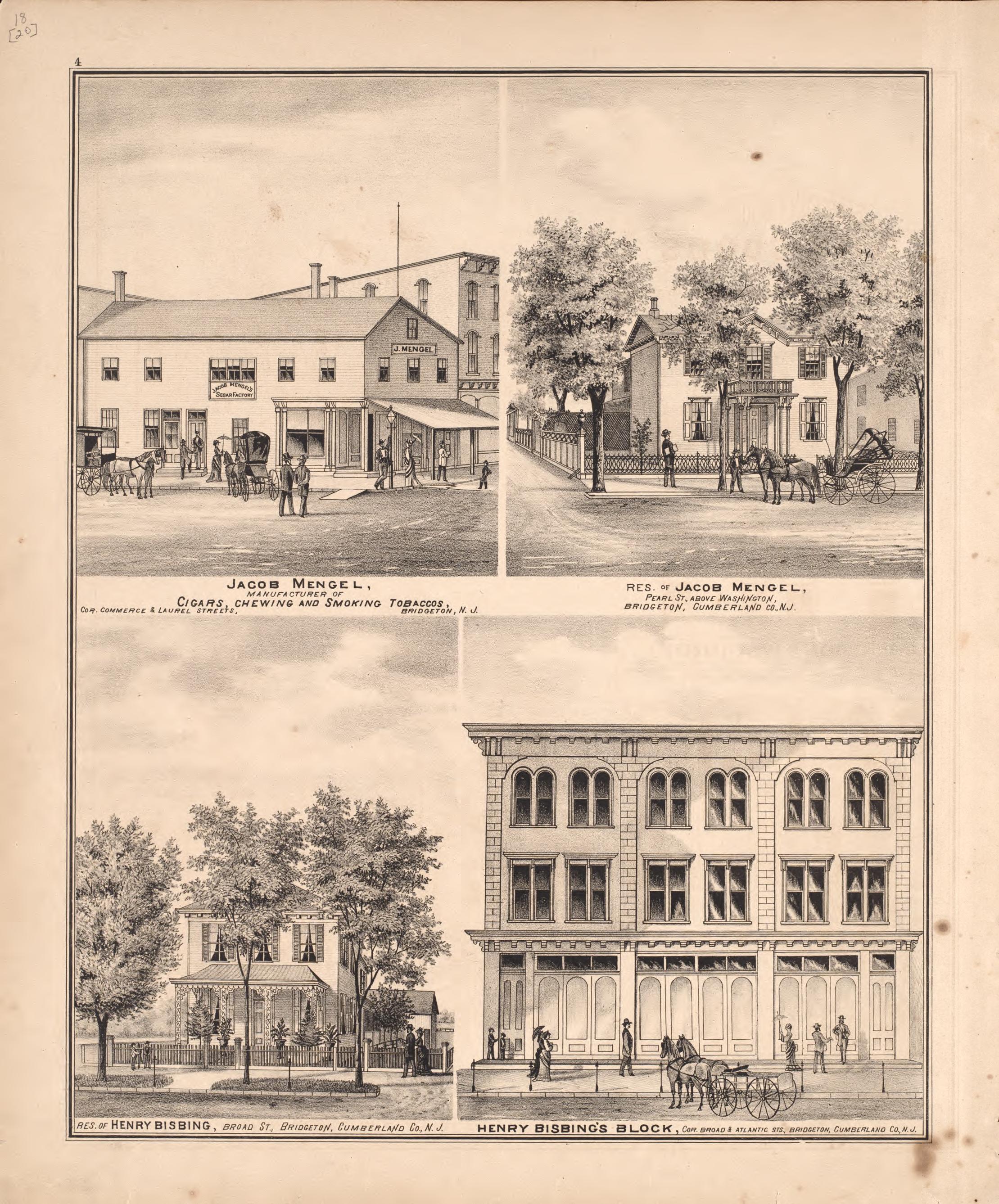4 Views of Property from Combination Atlas Map of Cumberland County, New Jersey 1876 by Relic Map Company