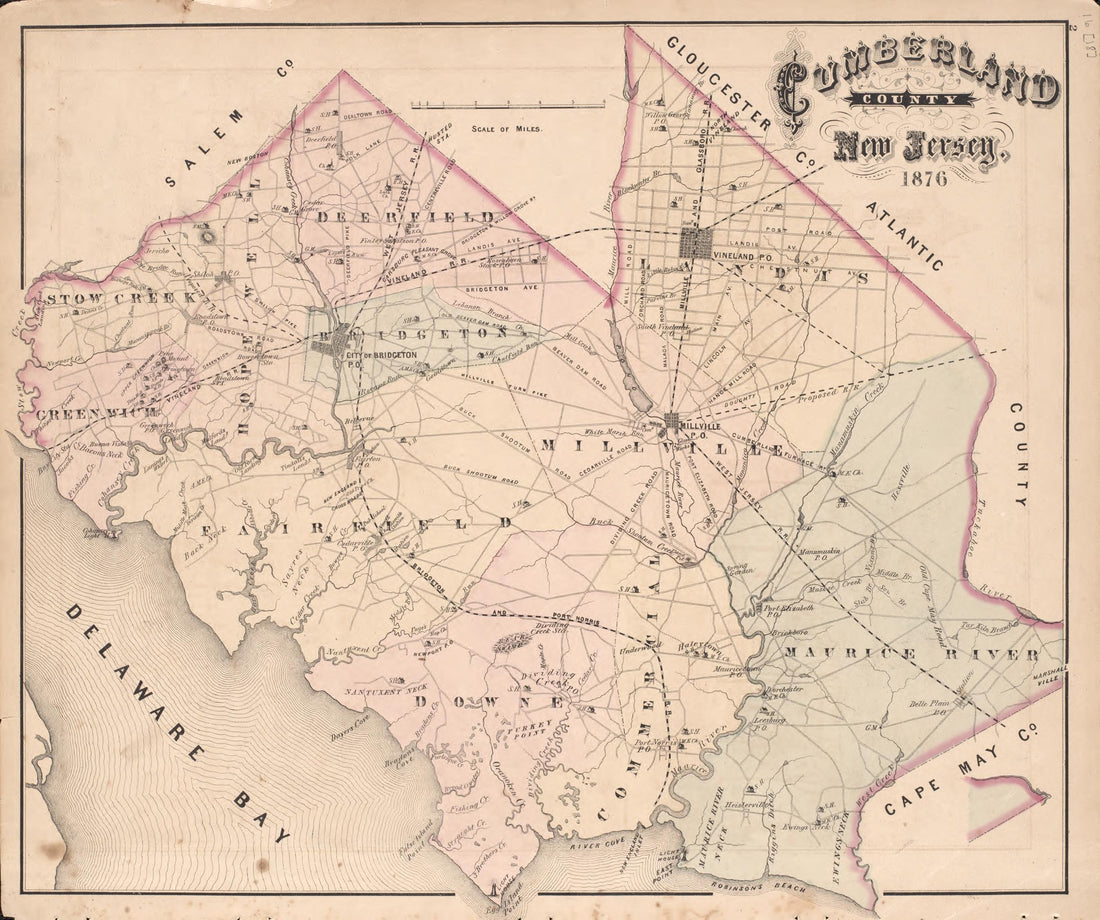 County Map from Combination Atlas Map of Cumberland County, New Jersey 1876 by Relic Map Company