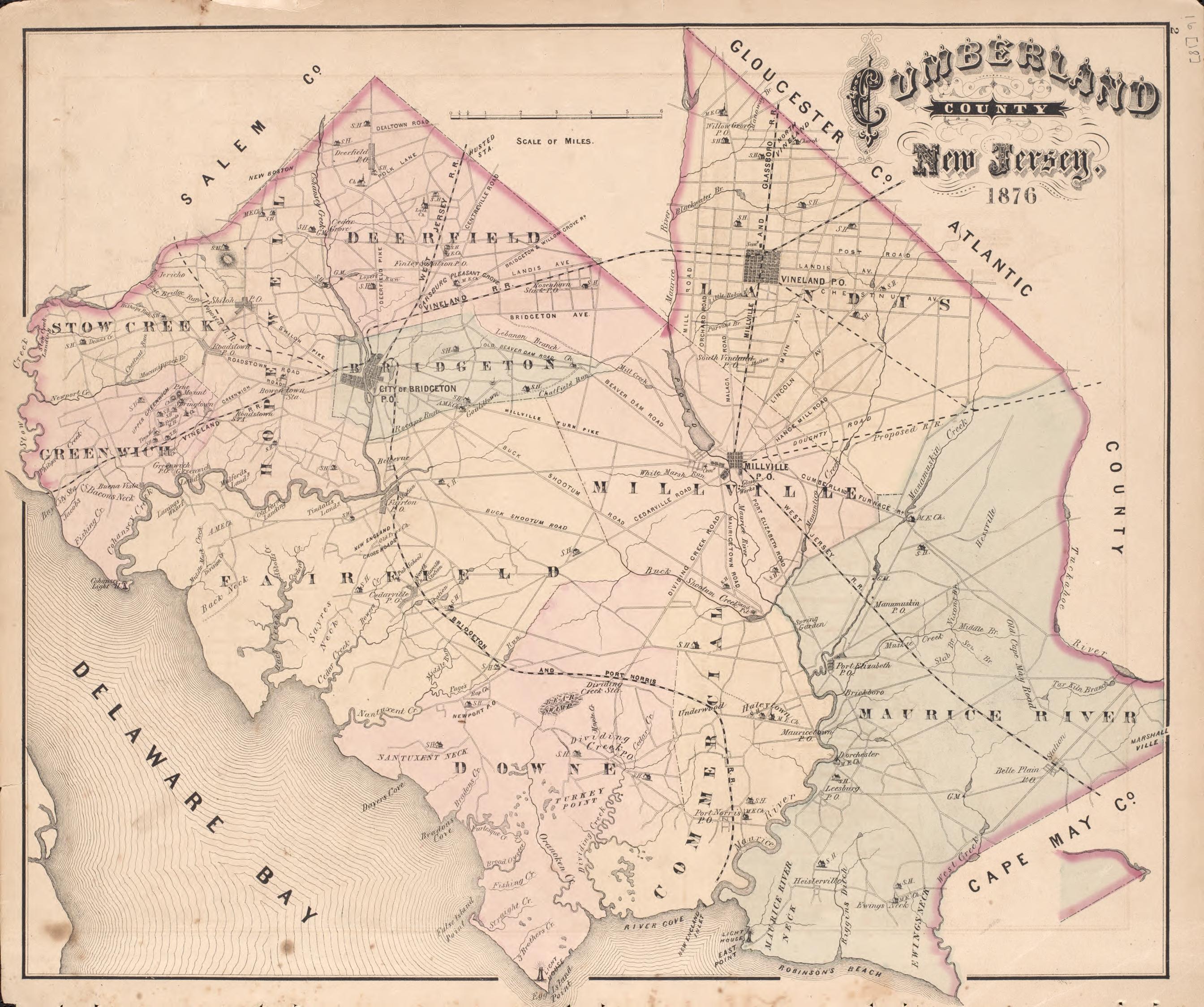 County Map from Combination Atlas Map of Cumberland County, New Jersey 1876 by Relic Map Company