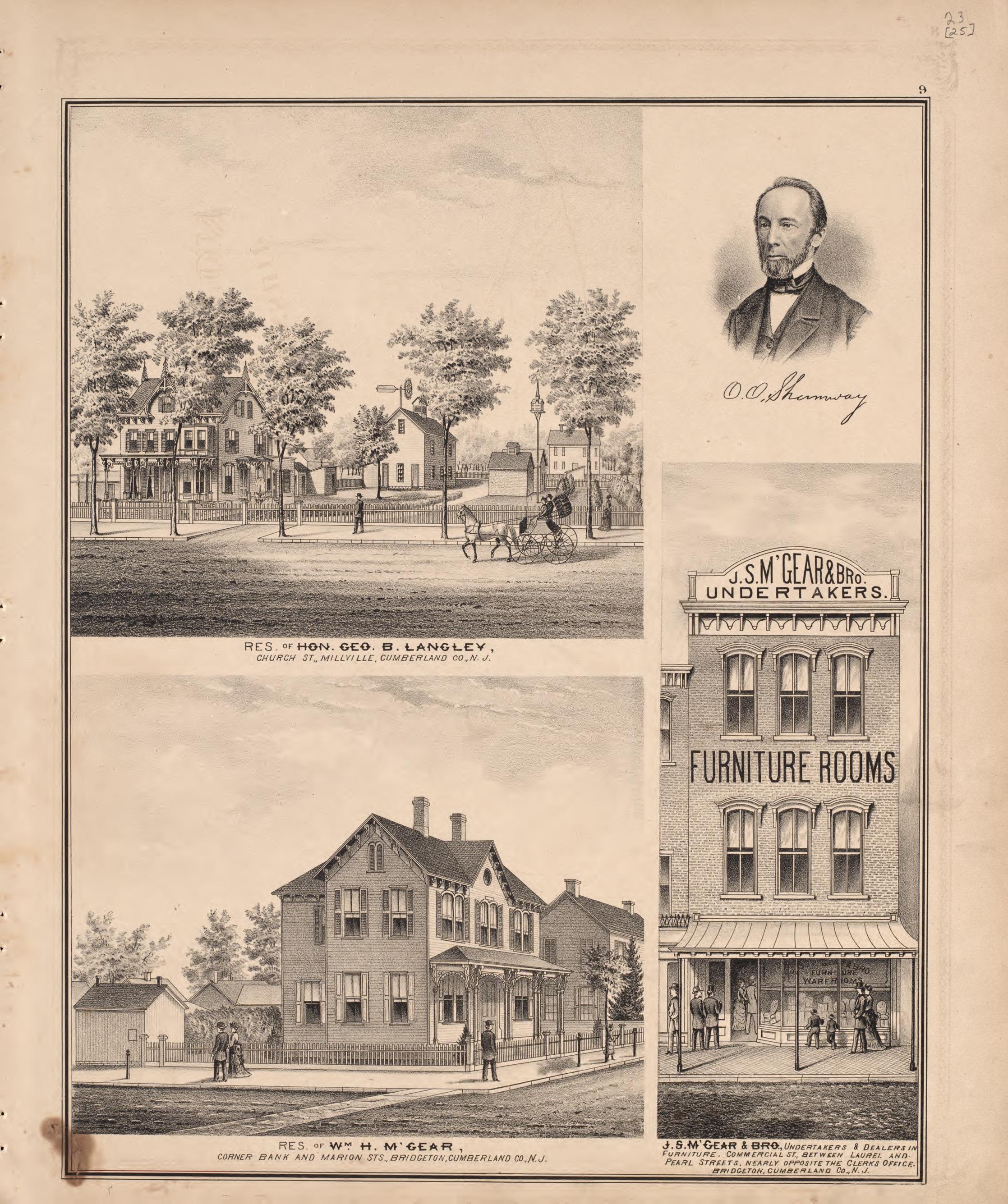 3 Views of Property and 1 Portrait from Combination Atlas Map of Cumberland County, New Jersey 1876 by Relic Map Company