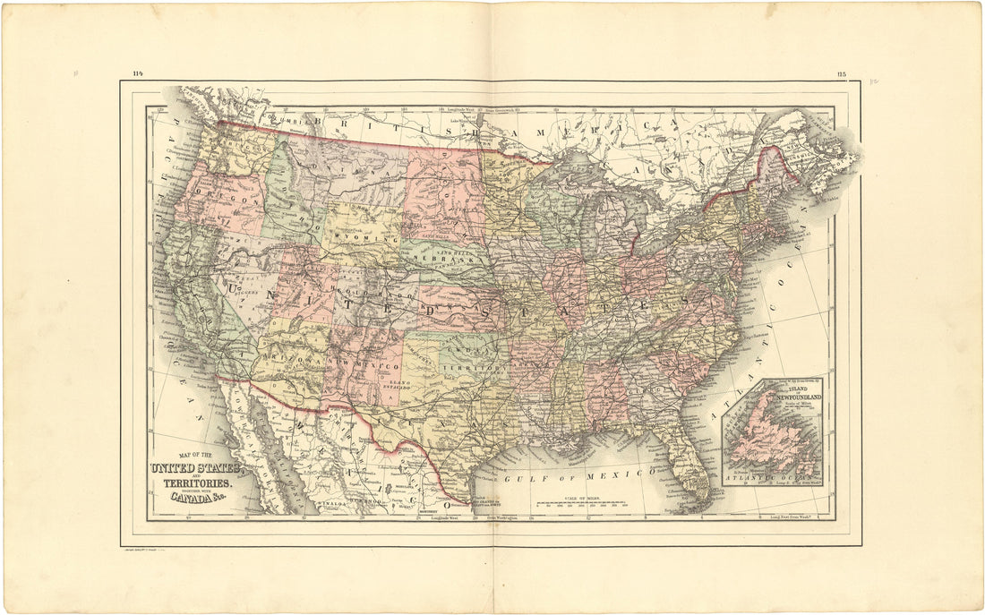 Map of the United States and Territories Together With Canada &amp;c. from Meacham&