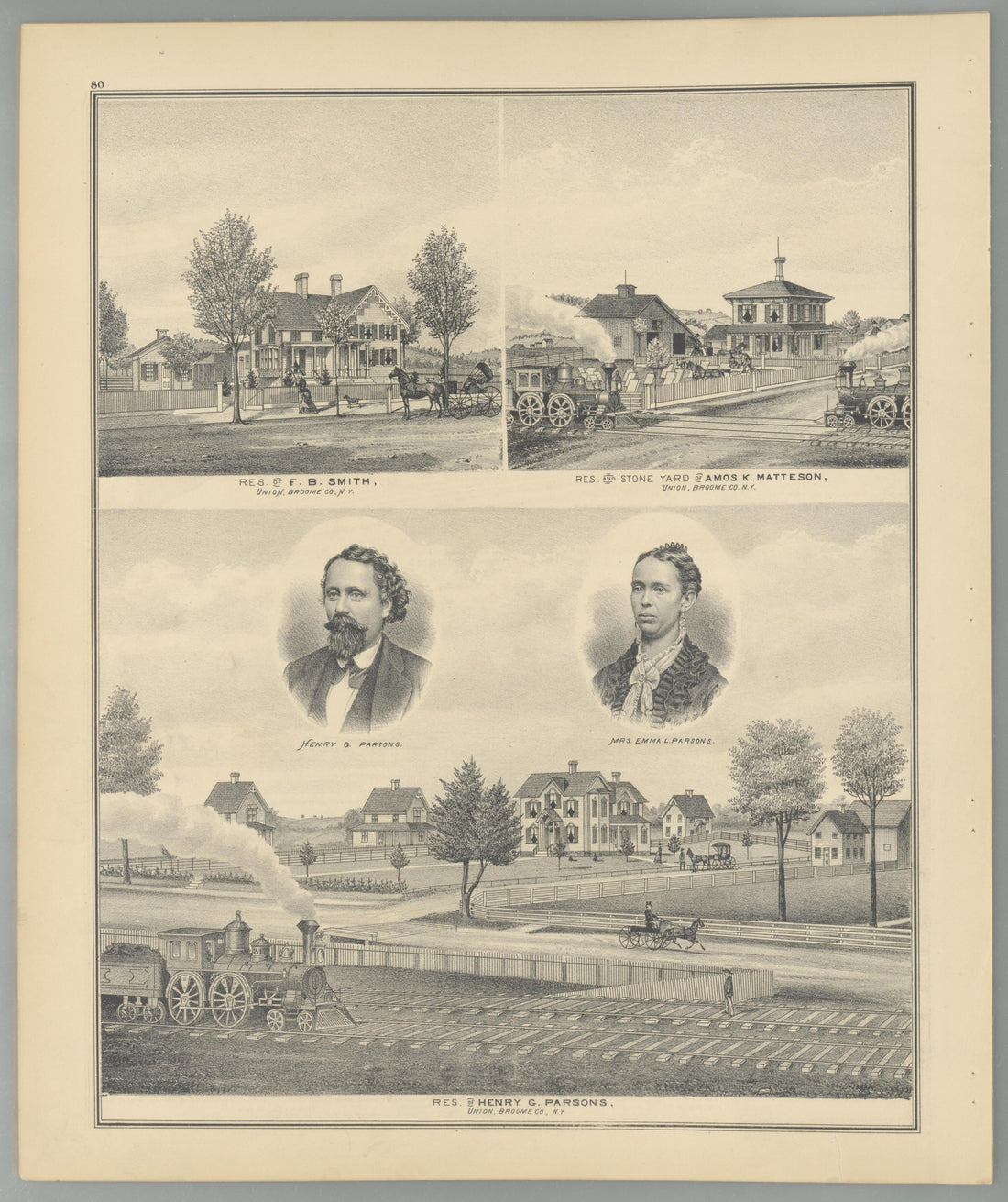Image 74 of Combination Atlas Map of Broome County, New York from Combination Atlas Map of Broome County, New York 1876 by Relic Map Company