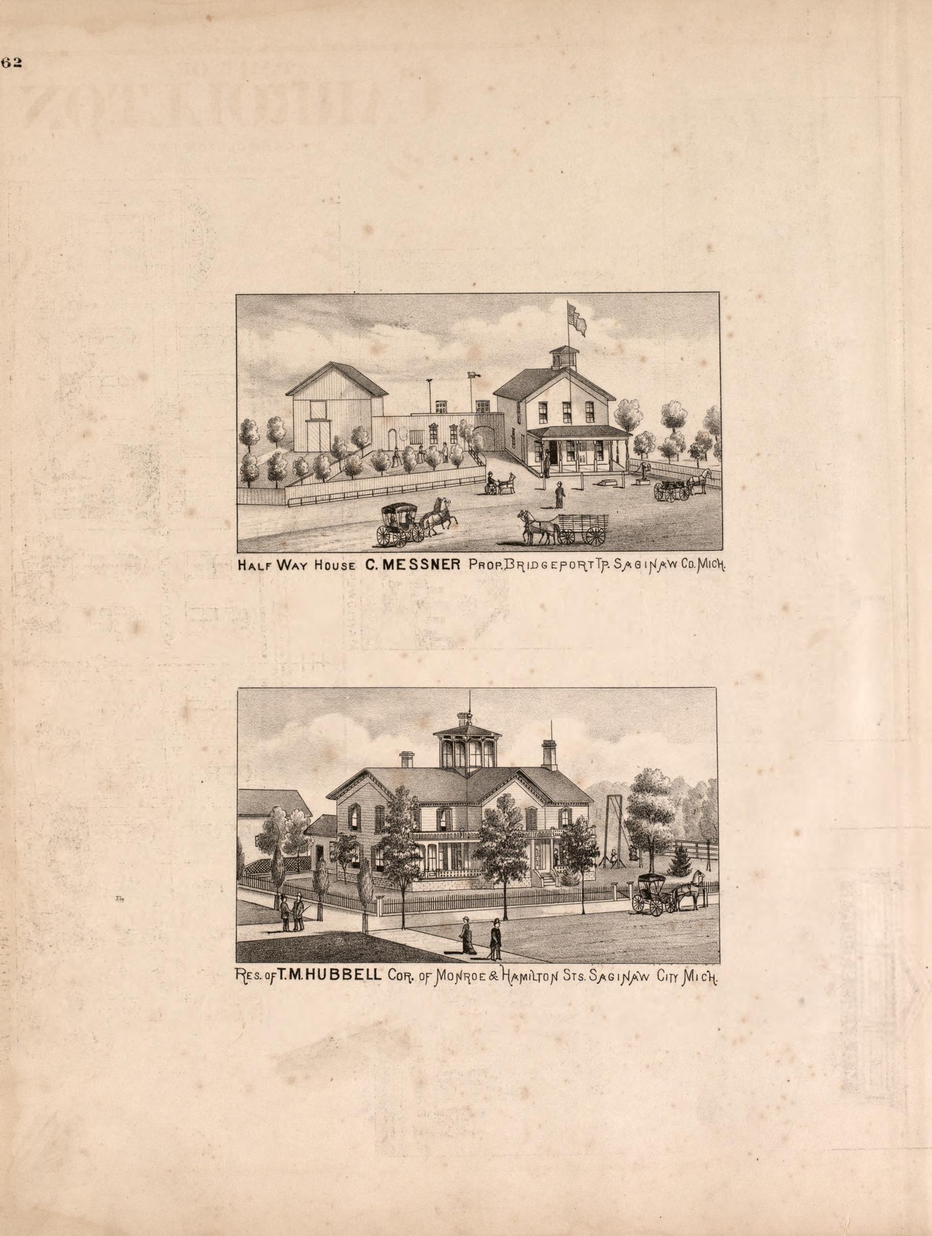 2 Views from Atlas of Saginaw County, Michigan : from Recent and Actual Surveys and Records 1877 by Relic Map Company