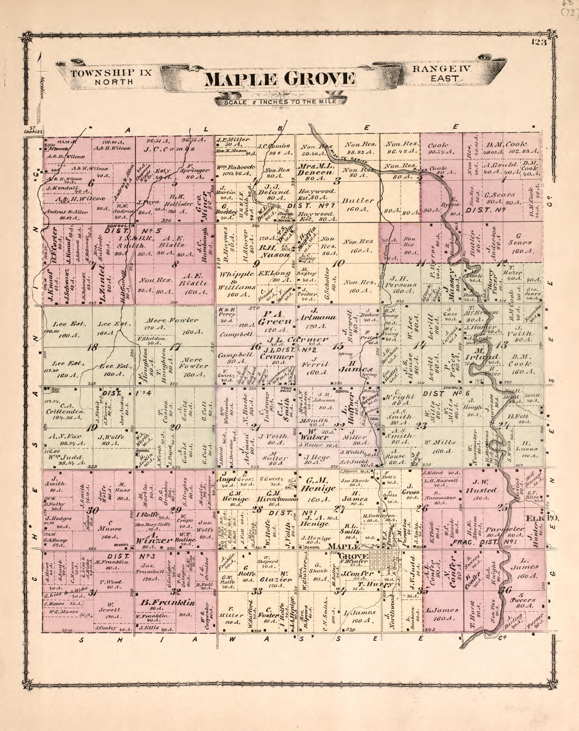 Maple Grove Township from Atlas of Saginaw County, Michigan : from Recent and Actual Surveys and Records 1877 by Relic Map Company