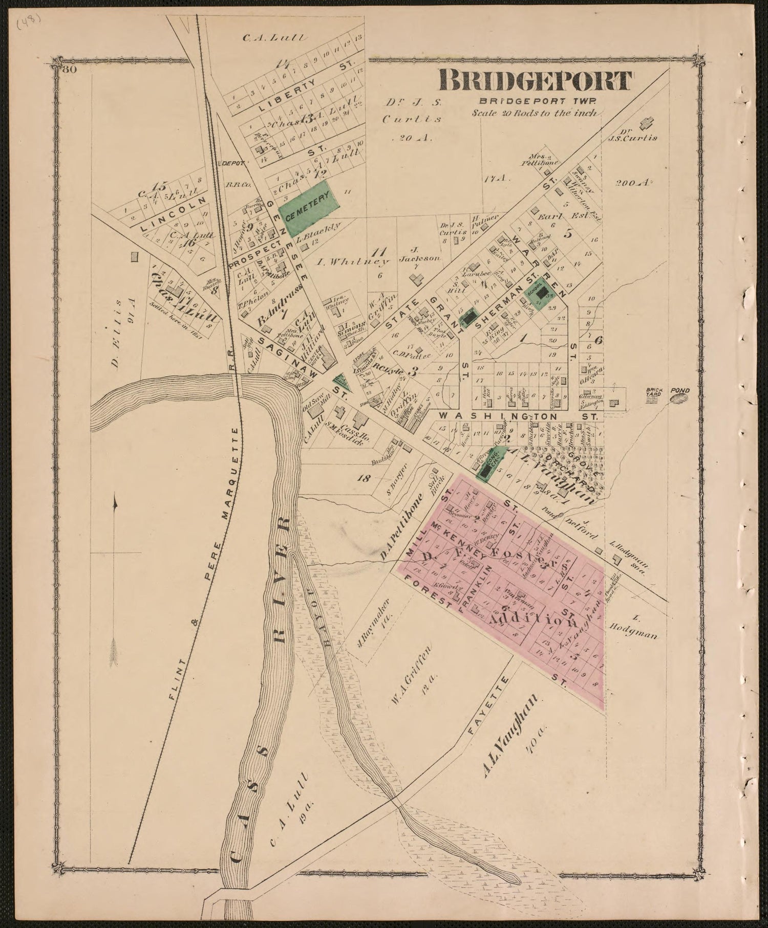 Bridgeport Township from Atlas of Saginaw County, Michigan : from Recent and Actual Surveys and Records 1877 by Relic Map Company
