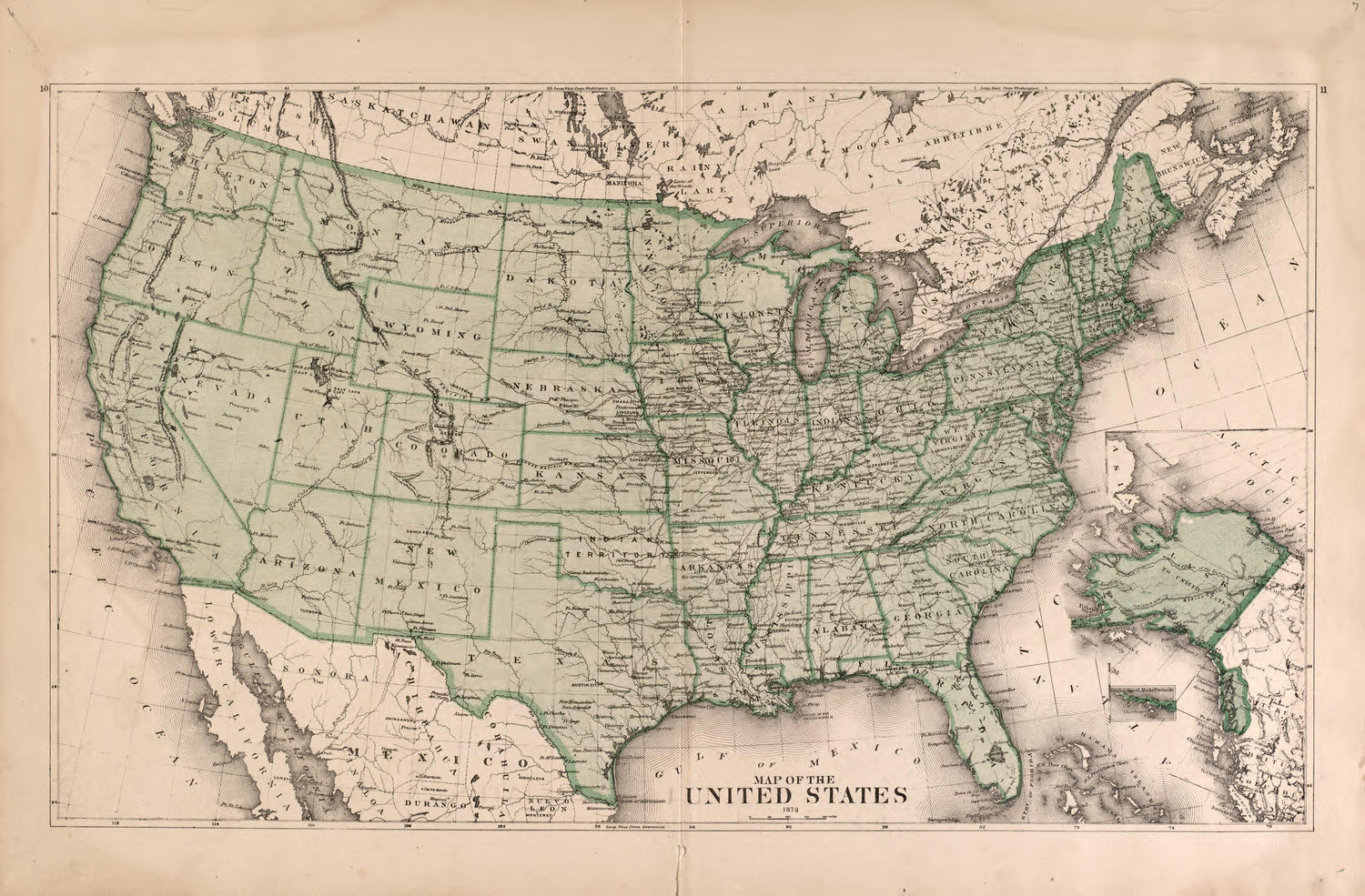 United States from Atlas of Saginaw County, Michigan : from Recent and Actual Surveys and Records 1877 by Relic Map Company