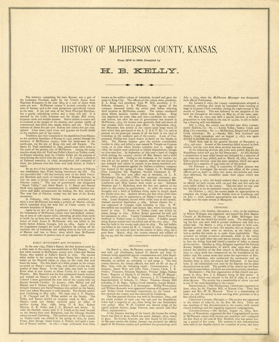 History of McPherson County, Kansas from Edwards&