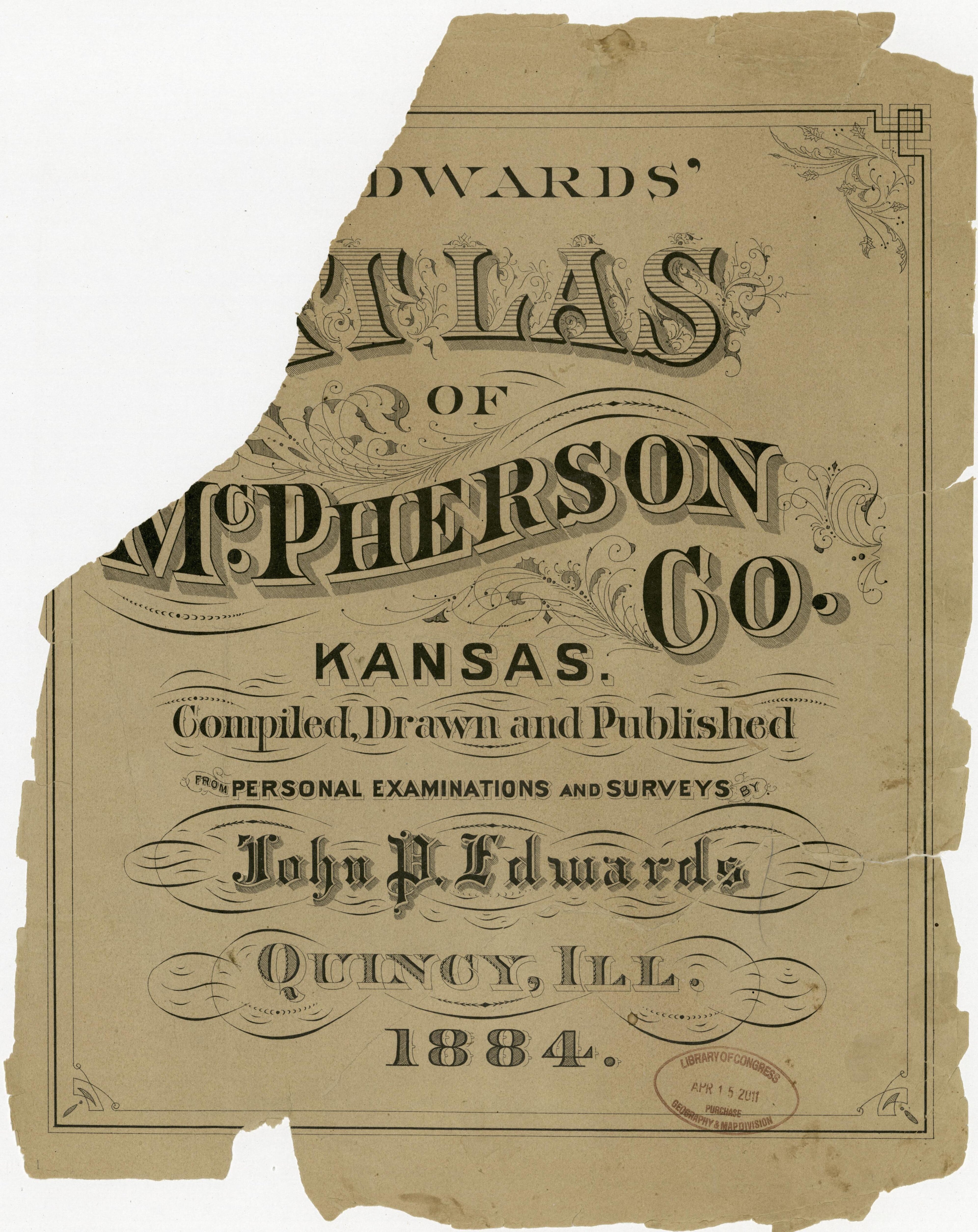 Atlas of Mc.Pherson County Kansas from Edwards&