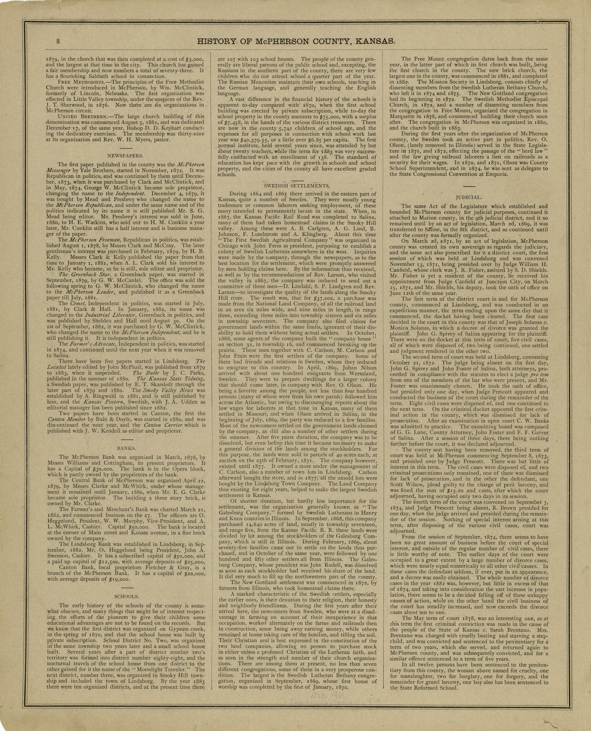 History of McPherson County, Kansas, Cont&
