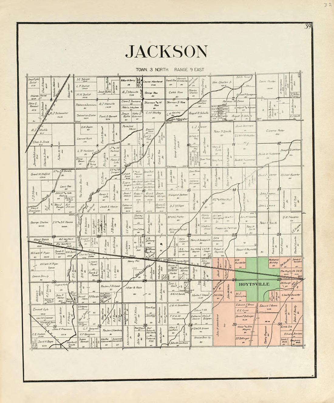 Jackson from an Atlas of Wood County, Ohio 1912 by Relic Map Company