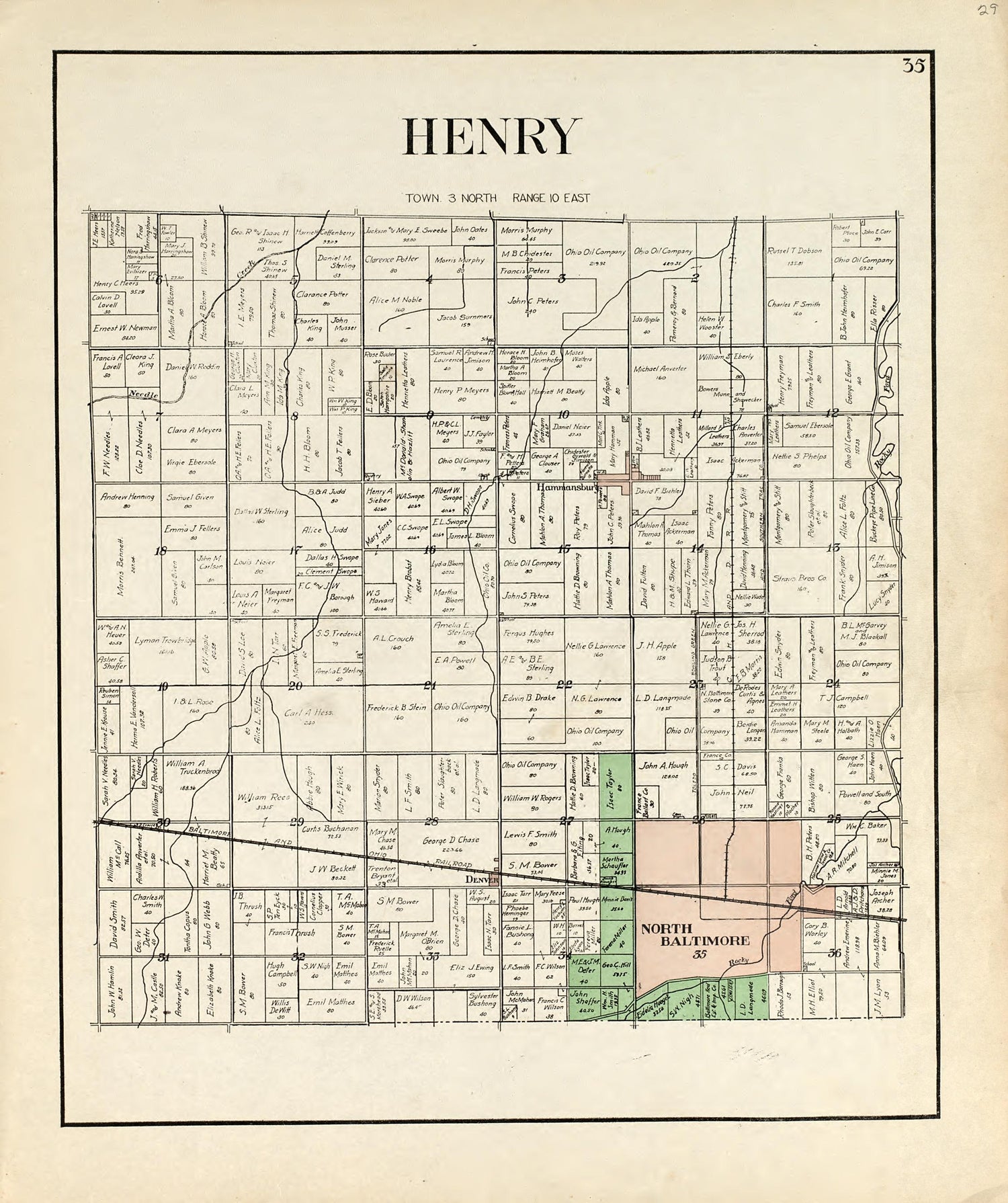 Henry from an Atlas of Wood County, Ohio 1912 by Relic Map Company