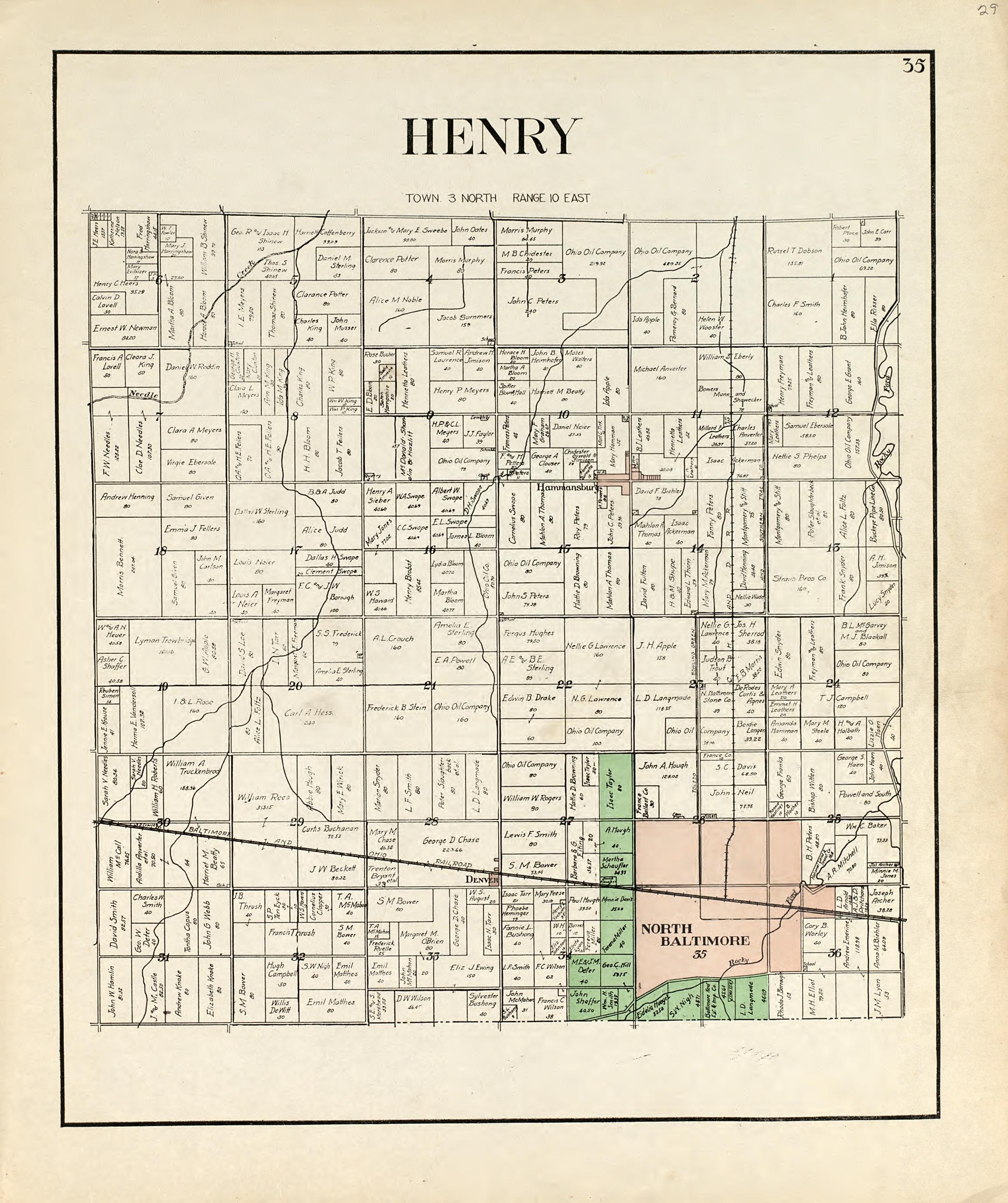 Henry from an Atlas of Wood County, Ohio 1912 by Relic Map Company