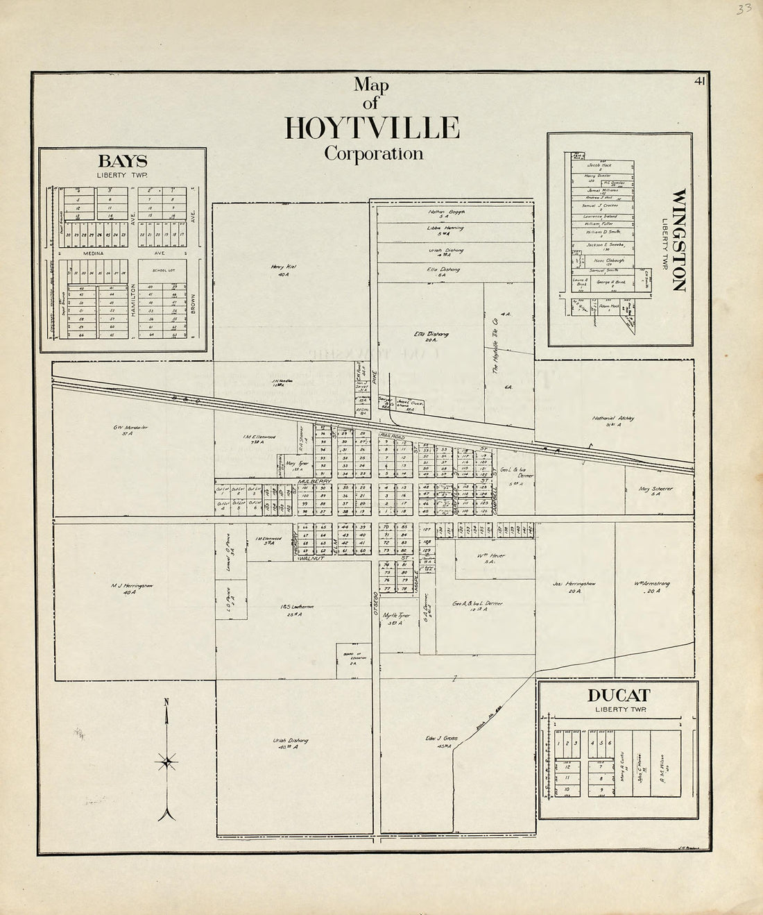 Map of Hoytville Corporation from an Atlas of Wood County, Ohio 1912 by Relic Map Company