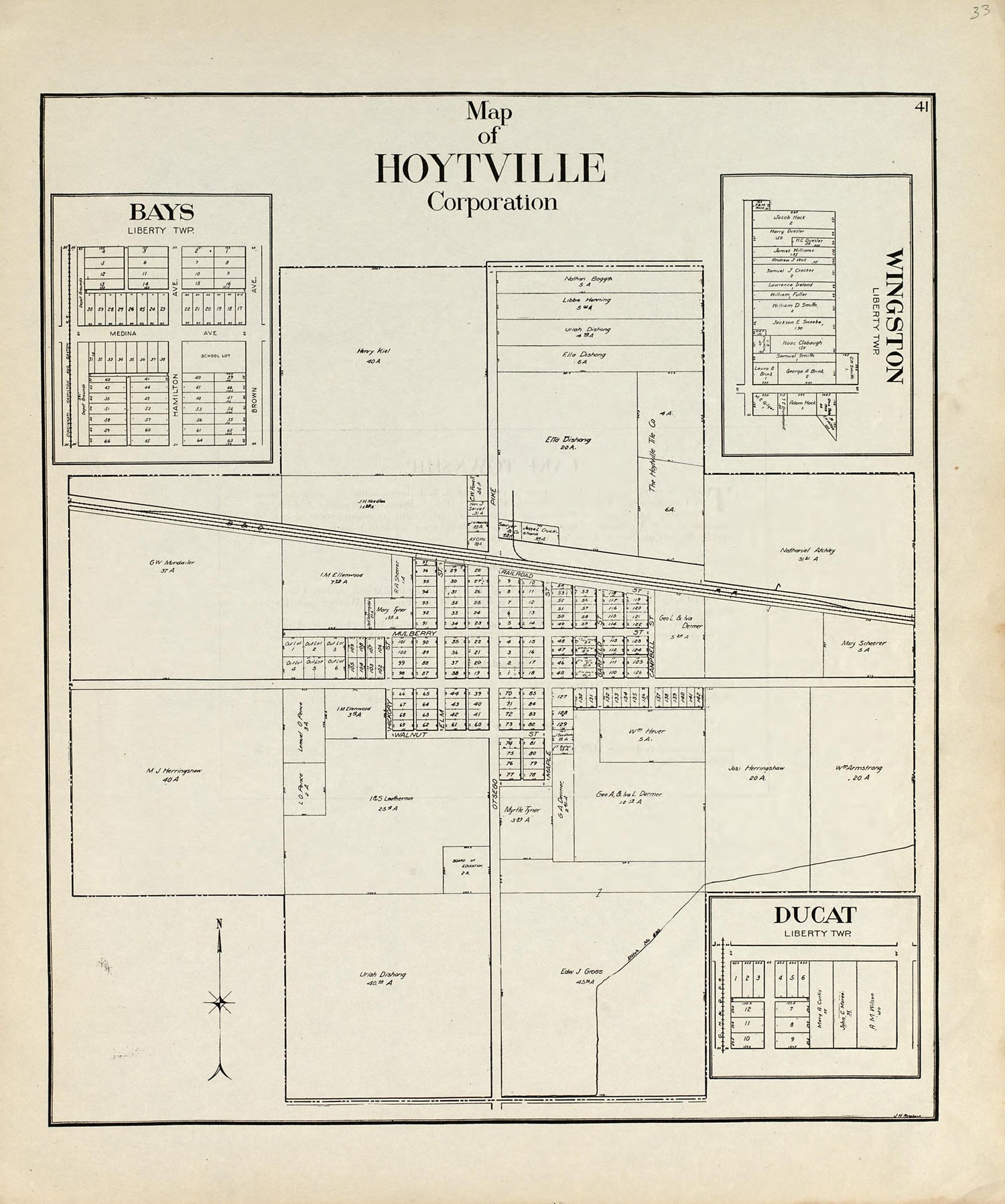 Map of Hoytville Corporation from an Atlas of Wood County, Ohio 1912 by Relic Map Company