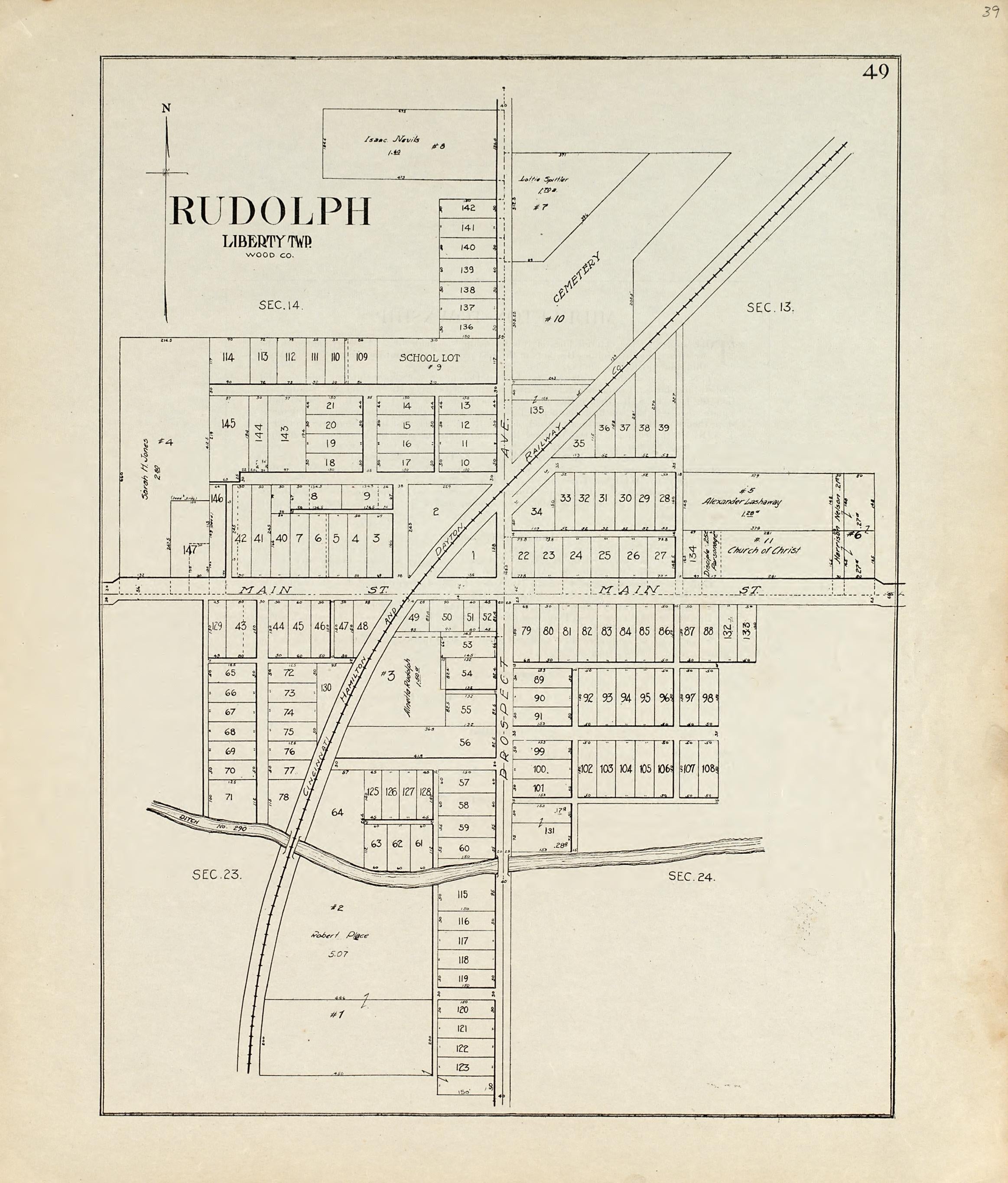 Rudolph Township from an Atlas of Wood County, Ohio 1912 by Relic Map Company