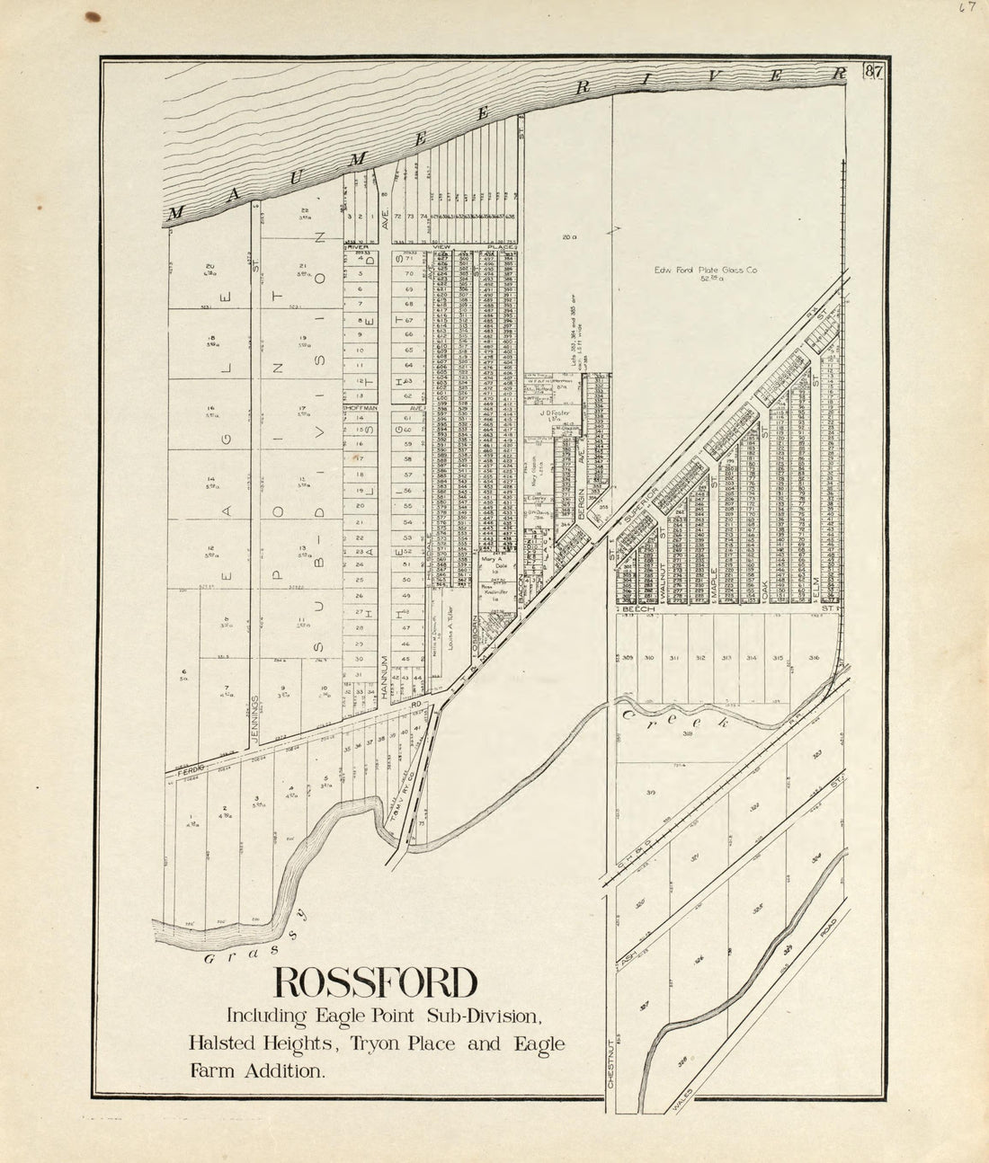 Rossford from an Atlas of Wood County, Ohio 1912 by Relic Map Company
