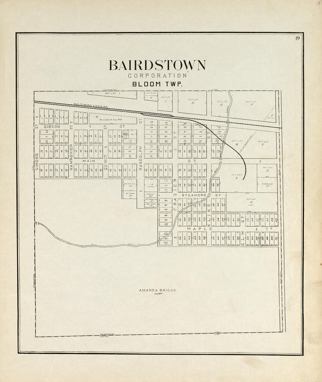 Bairdstown from an Atlas of Wood County, Ohio 1912 by Relic Map Company