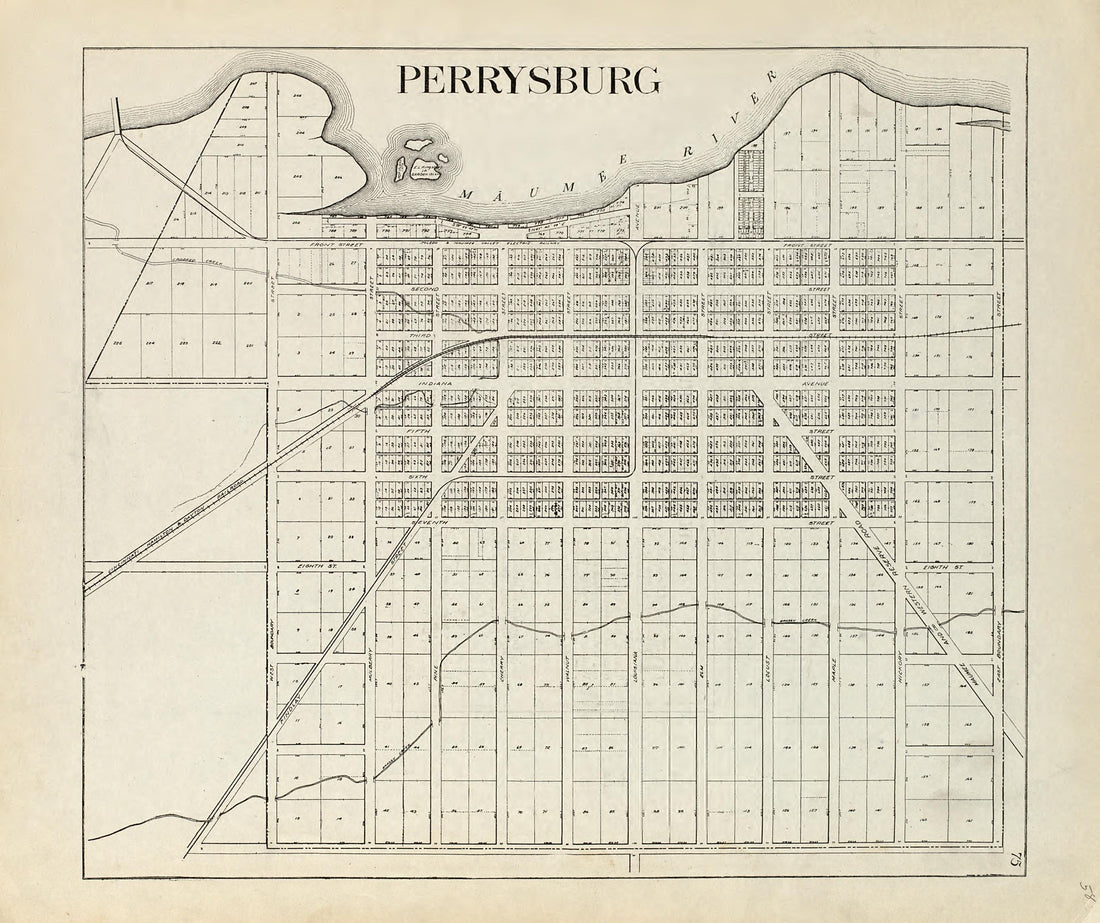 Perrysburg from an Atlas of Wood County, Ohio 1912 by Relic Map Company