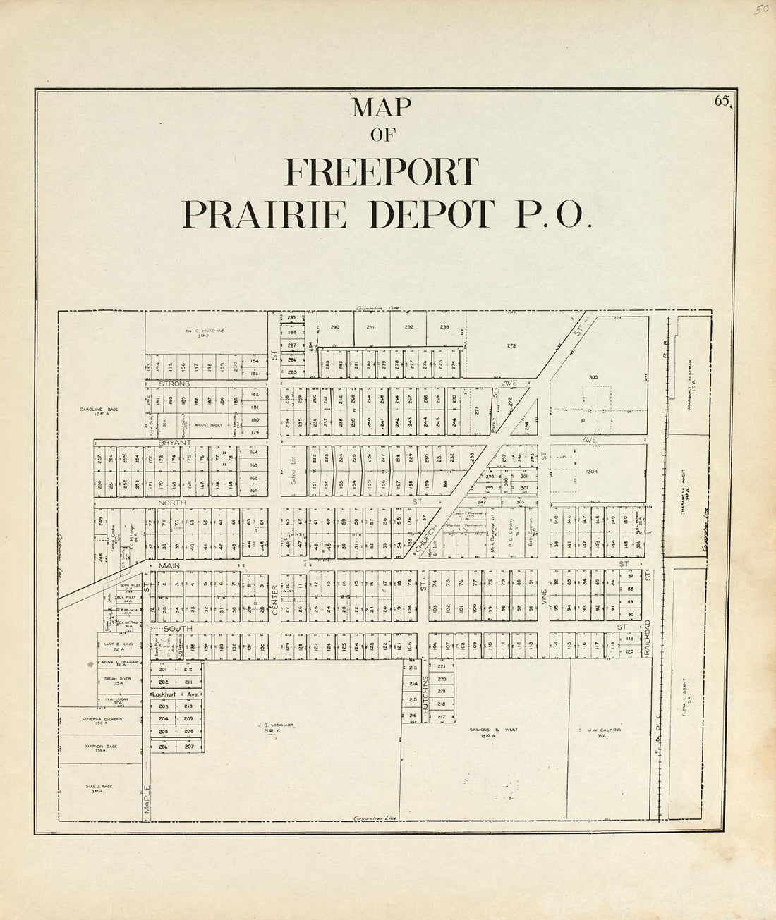 Map of Freeport Prairie Depot P.O. from an Atlas of Wood County, Ohio 1912 by Relic Map Company