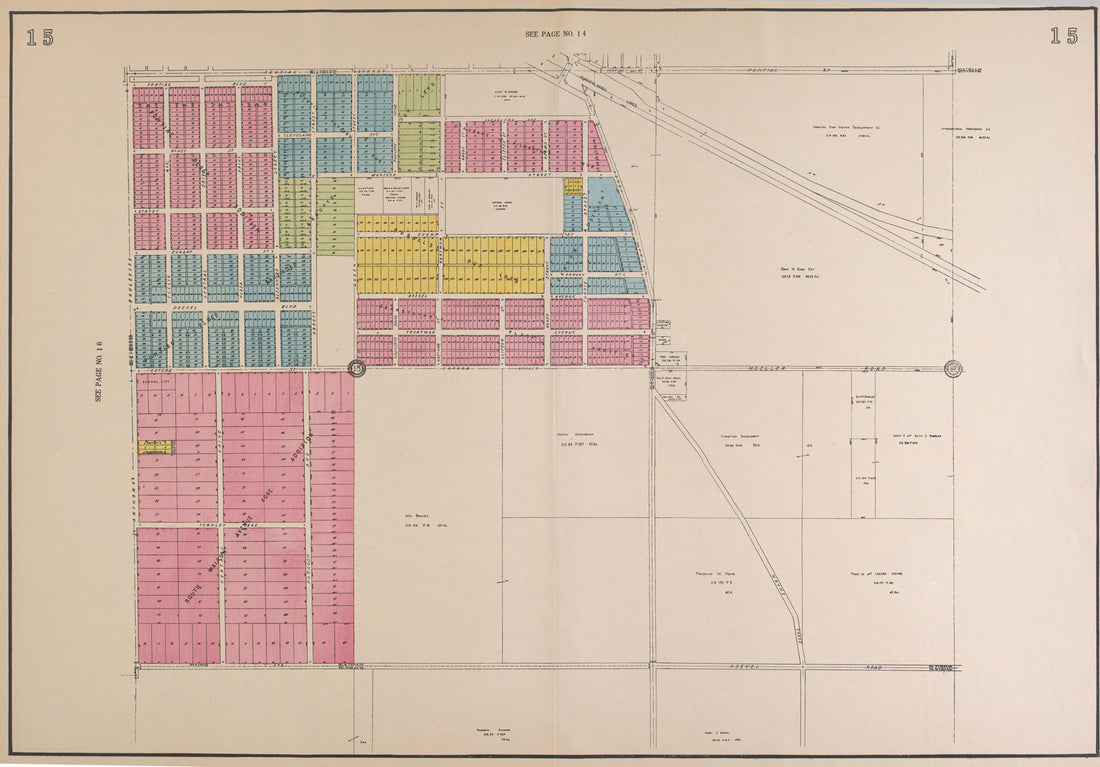 Outline Map--continued from Atlas of Fort Wayne, Allen County, Indiana 1924 by Relic Map Company