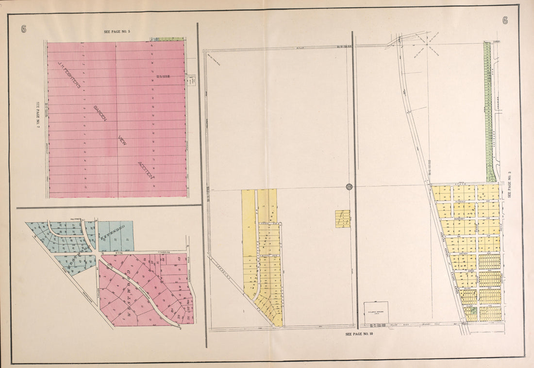 Outline Map--continued from Atlas of Fort Wayne, Allen County, Indiana 1924 by Relic Map Company
