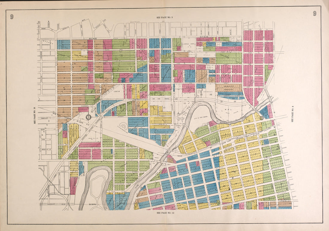 Outline Map--continued from Atlas of Fort Wayne, Allen County, Indiana 1924 by Relic Map Company