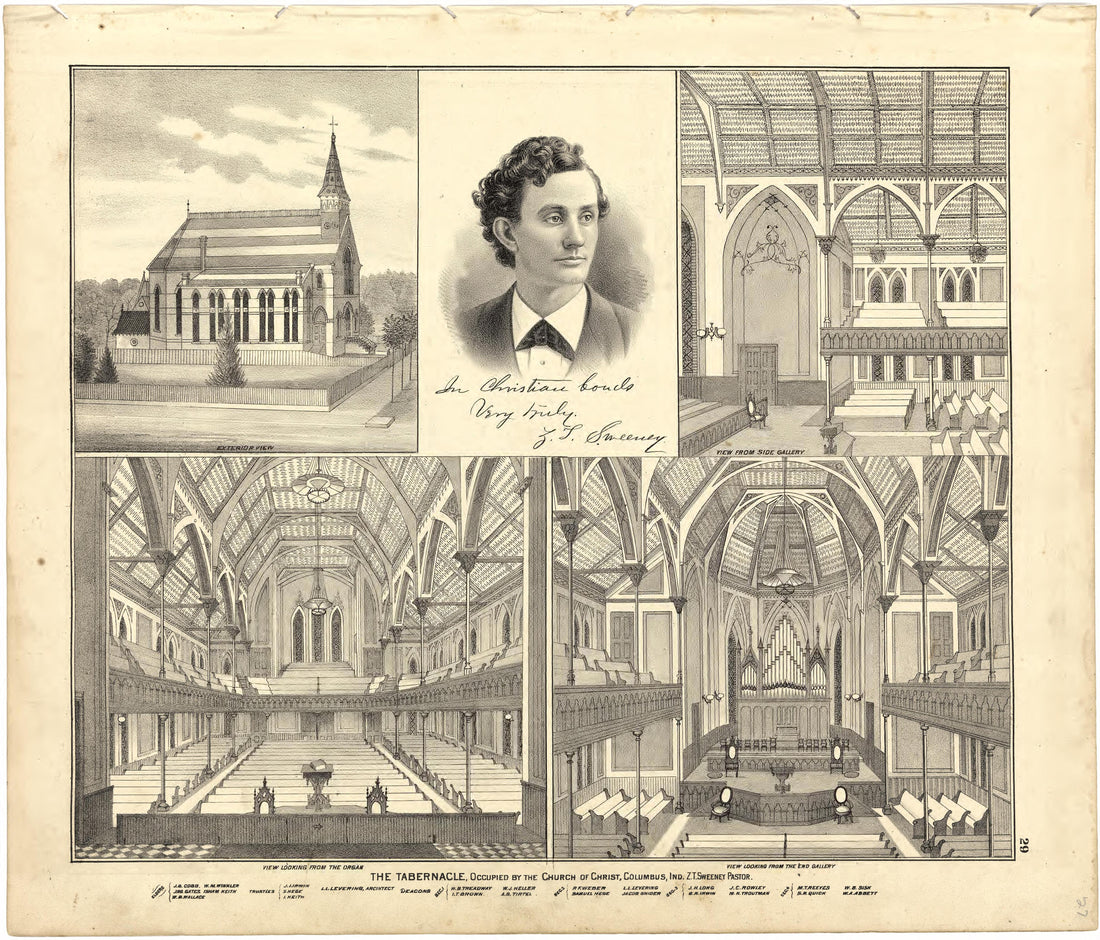 The Tabernacle from Atlas of Bartholomew County, Indiana : to Which Are Added Various General Maps, History, Statistics, Illustrations, &amp; C. &amp; C. &amp; C 1879 by Relic Map Company