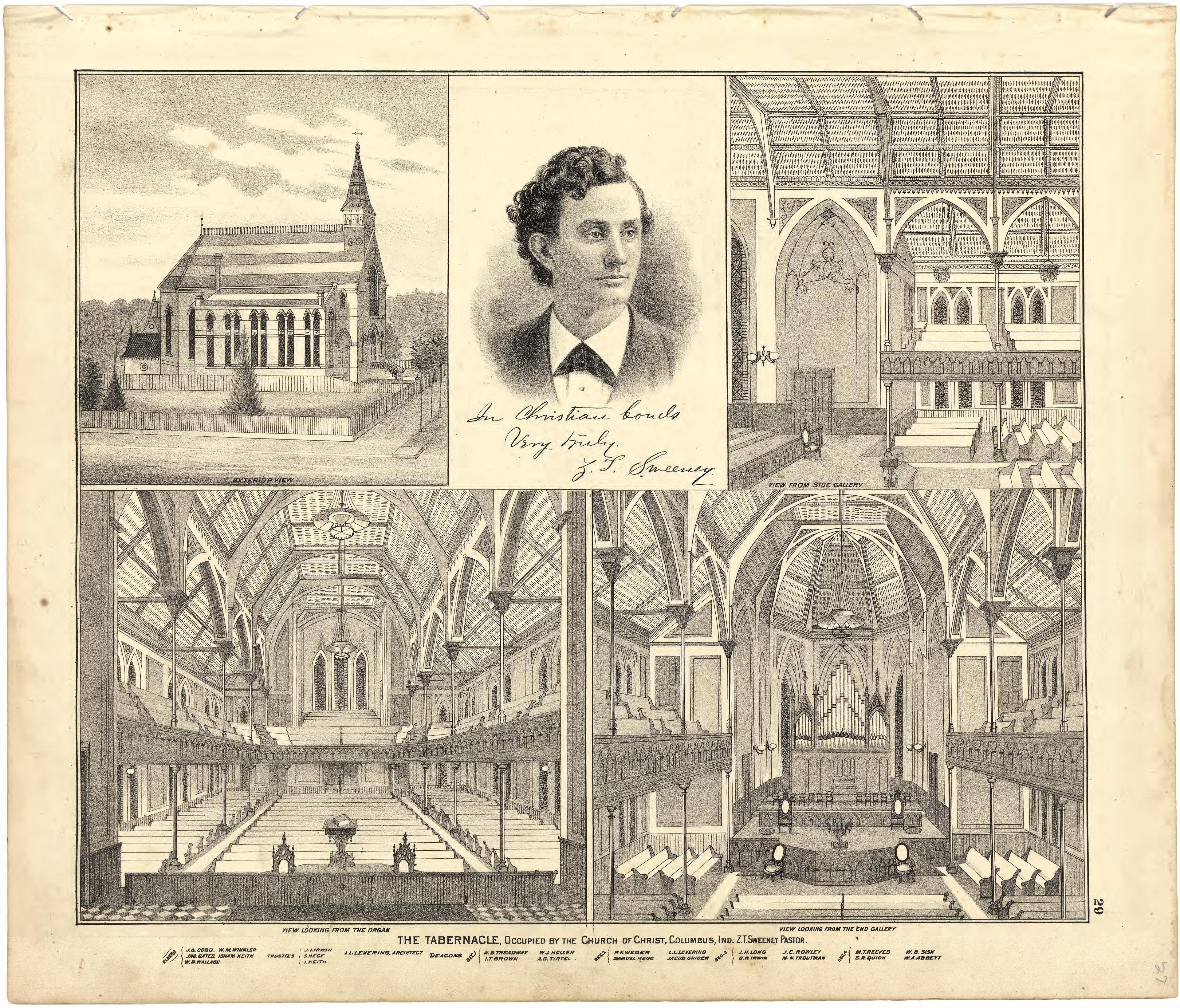 The Tabernacle from Atlas of Bartholomew County, Indiana : to Which Are Added Various General Maps, History, Statistics, Illustrations, &amp; C. &amp; C. &amp; C 1879 by Relic Map Company