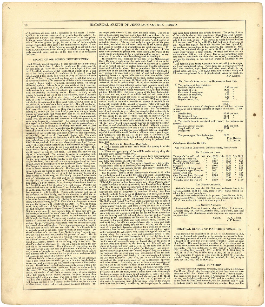 Historical Sketch of Jefferson County, Pa. from Caldwell&