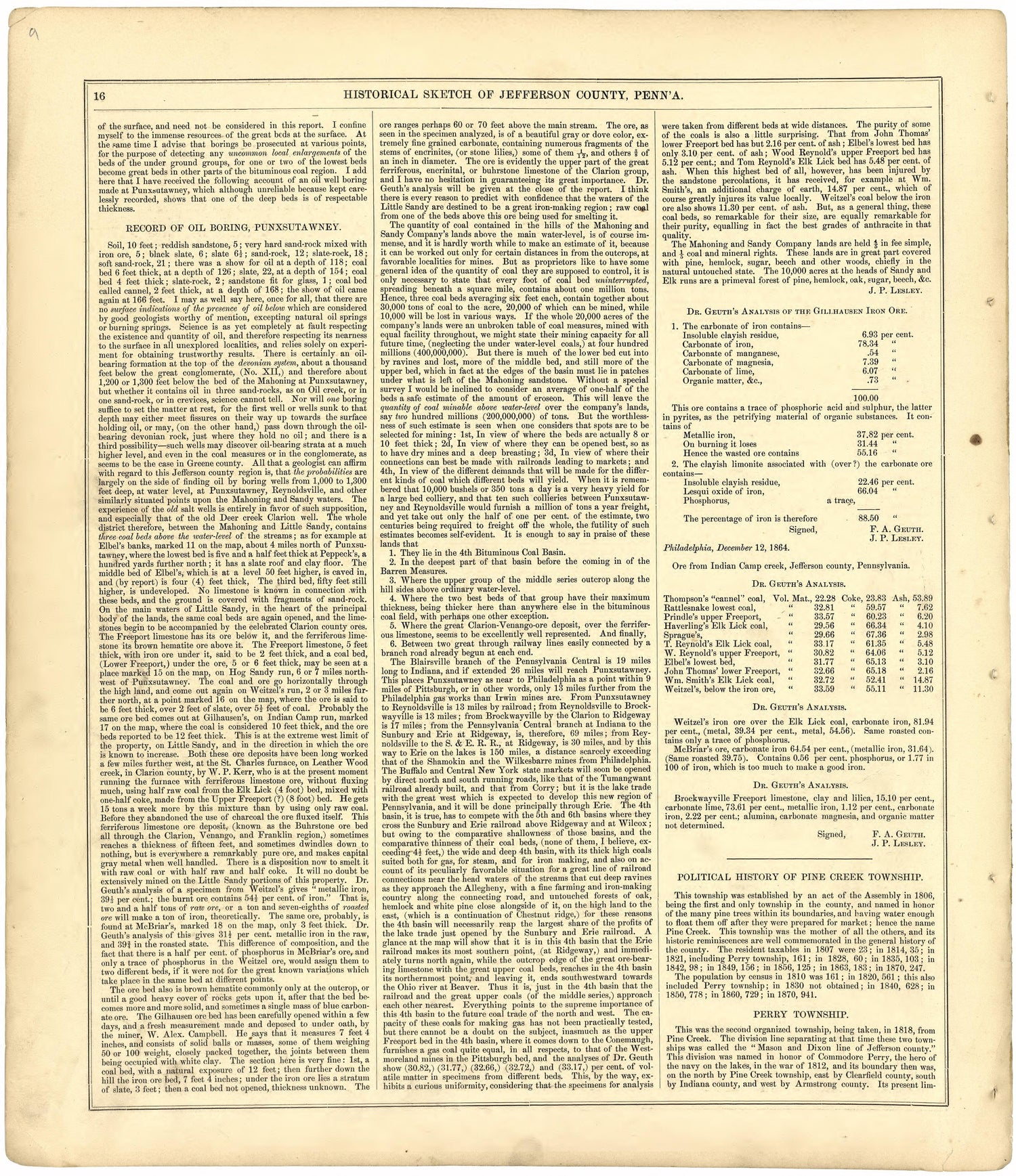 Historical Sketch of Jefferson County, Pa. from Caldwell&
