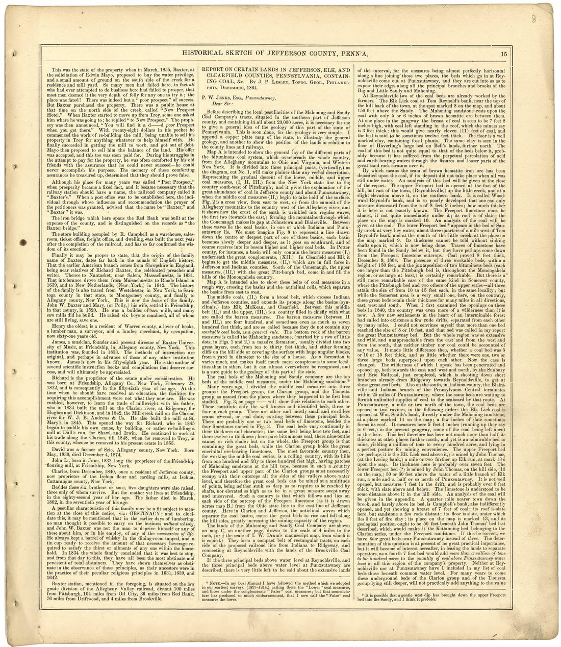 Historical Sketch of Jefferson County, Pa. from Caldwell&