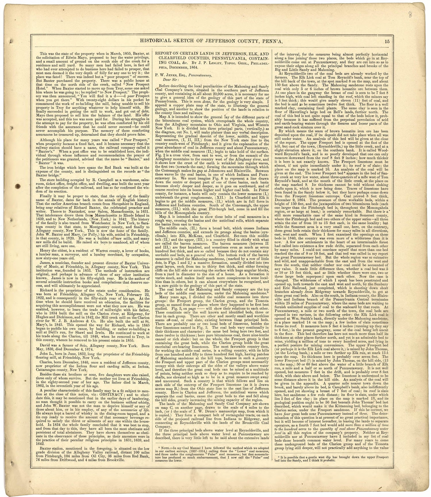 Historical Sketch of Jefferson County, Pa. from Caldwell&