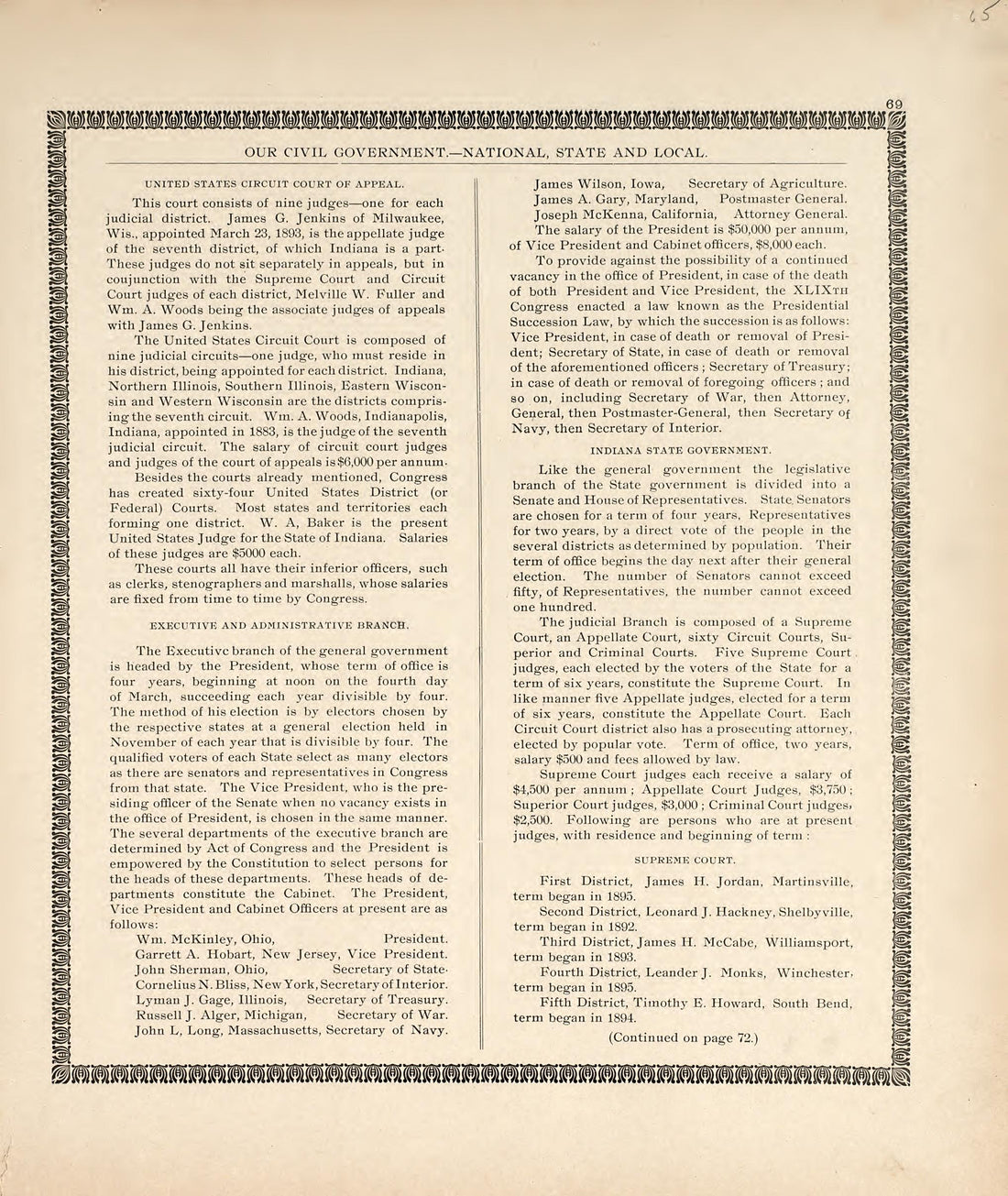 Our Civil Government - National, State and Local from the Revised Montgomery County Atlas : Containing, Besides a Complete Atlas, Histories of the Townships and County and Treatises On Civil Government, Surveying and Civil Engineering 1898 by Relic Map Company