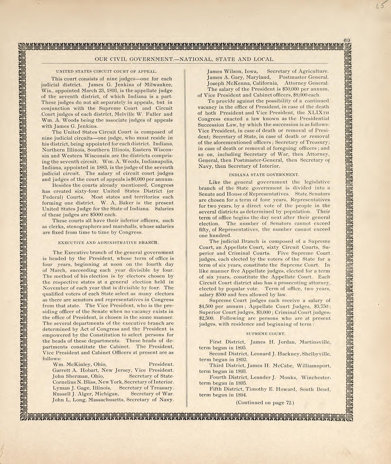 Our Civil Government - National, State and Local from the Revised Montgomery County Atlas : Containing, Besides a Complete Atlas, Histories of the Townships and County and Treatises On Civil Government, Surveying and Civil Engineering 1898 by Relic Map Company