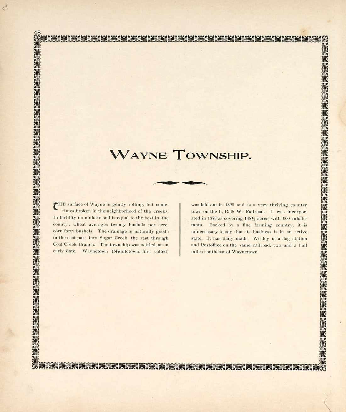 Wayne Township from the Revised Montgomery County Atlas : Containing, Besides a Complete Atlas, Histories of the Townships and County and Treatises On Civil Government, Surveying and Civil Engineering 1898 by Relic Map Company