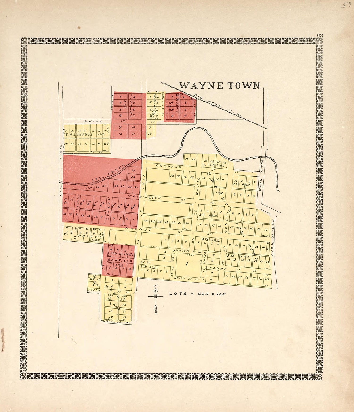 Wayne Town from the Revised Montgomery County Atlas : Containing, Besides a Complete Atlas, Histories of the Townships and County and Treatises On Civil Government, Surveying and Civil Engineering 1898 by Relic Map Company