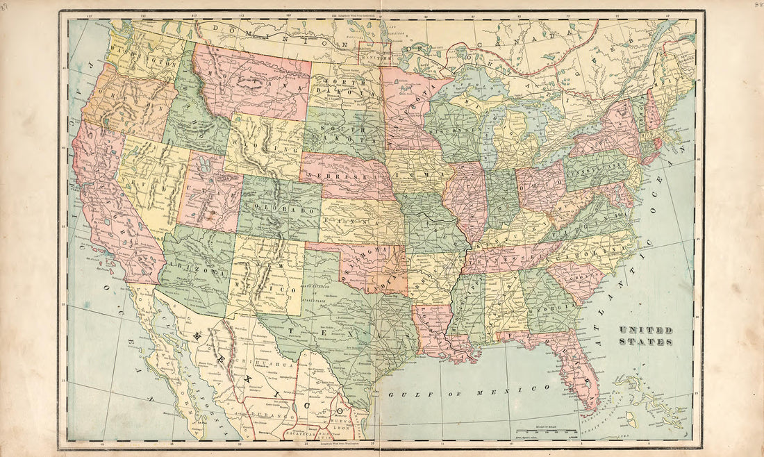 United States from the Revised Montgomery County Atlas : Containing, Besides a Complete Atlas, Histories of the Townships and County and Treatises On Civil Government, Surveying and Civil Engineering 1898 by Relic Map Company