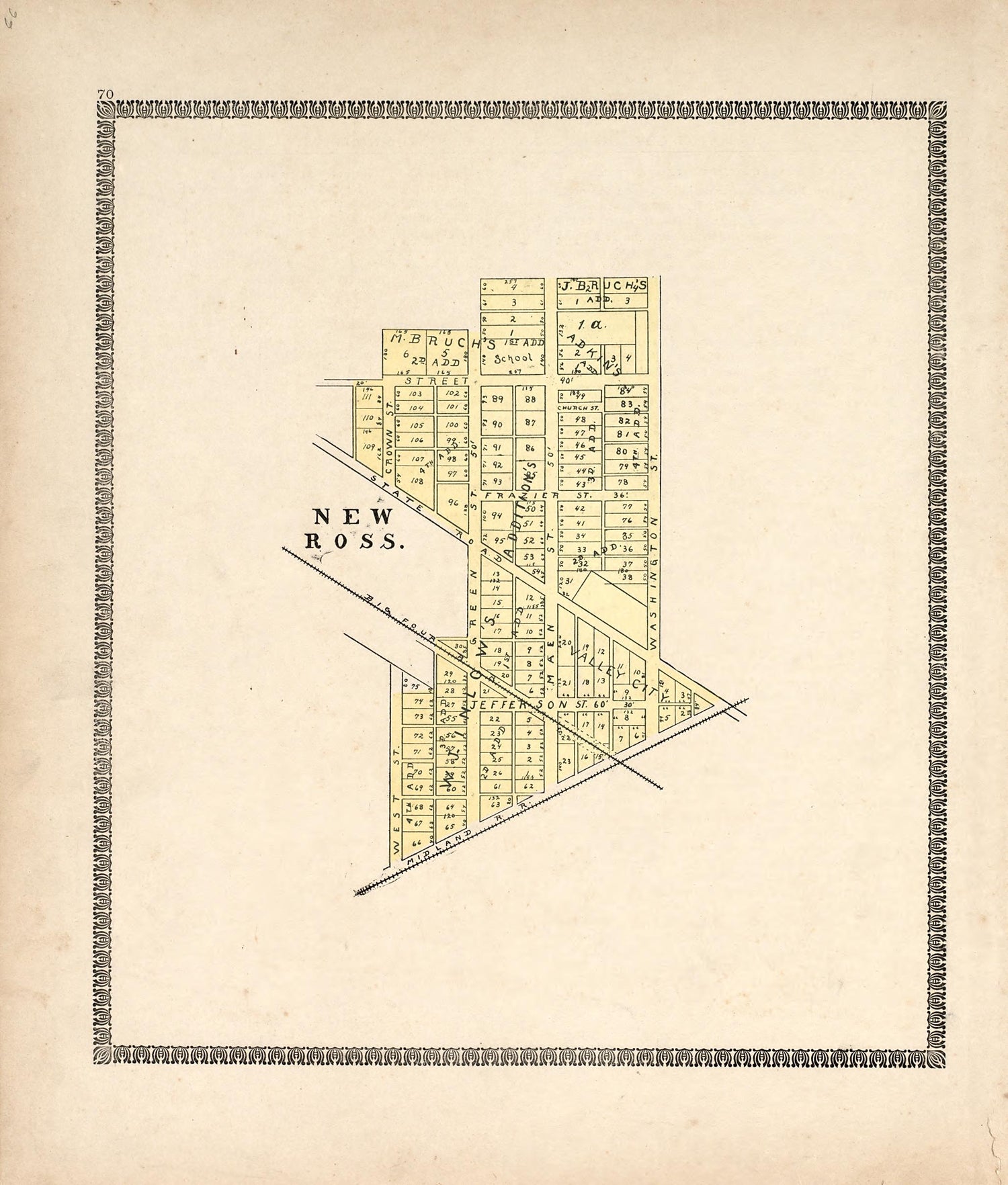 New Ross from the Revised Montgomery County Atlas : Containing, Besides a Complete Atlas, Histories of the Townships and County and Treatises On Civil Government, Surveying and Civil Engineering 1898 by Relic Map Company