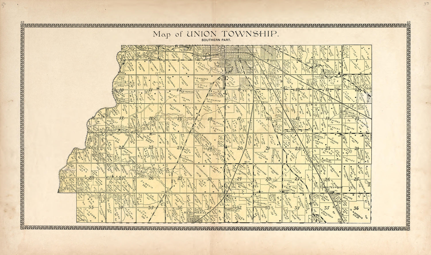 Map of Union Township from the Revised Montgomery County Atlas : Containing, Besides a Complete Atlas, Histories of the Townships and County and Treatises On Civil Government, Surveying and Civil Engineering 1898 by Relic Map Company