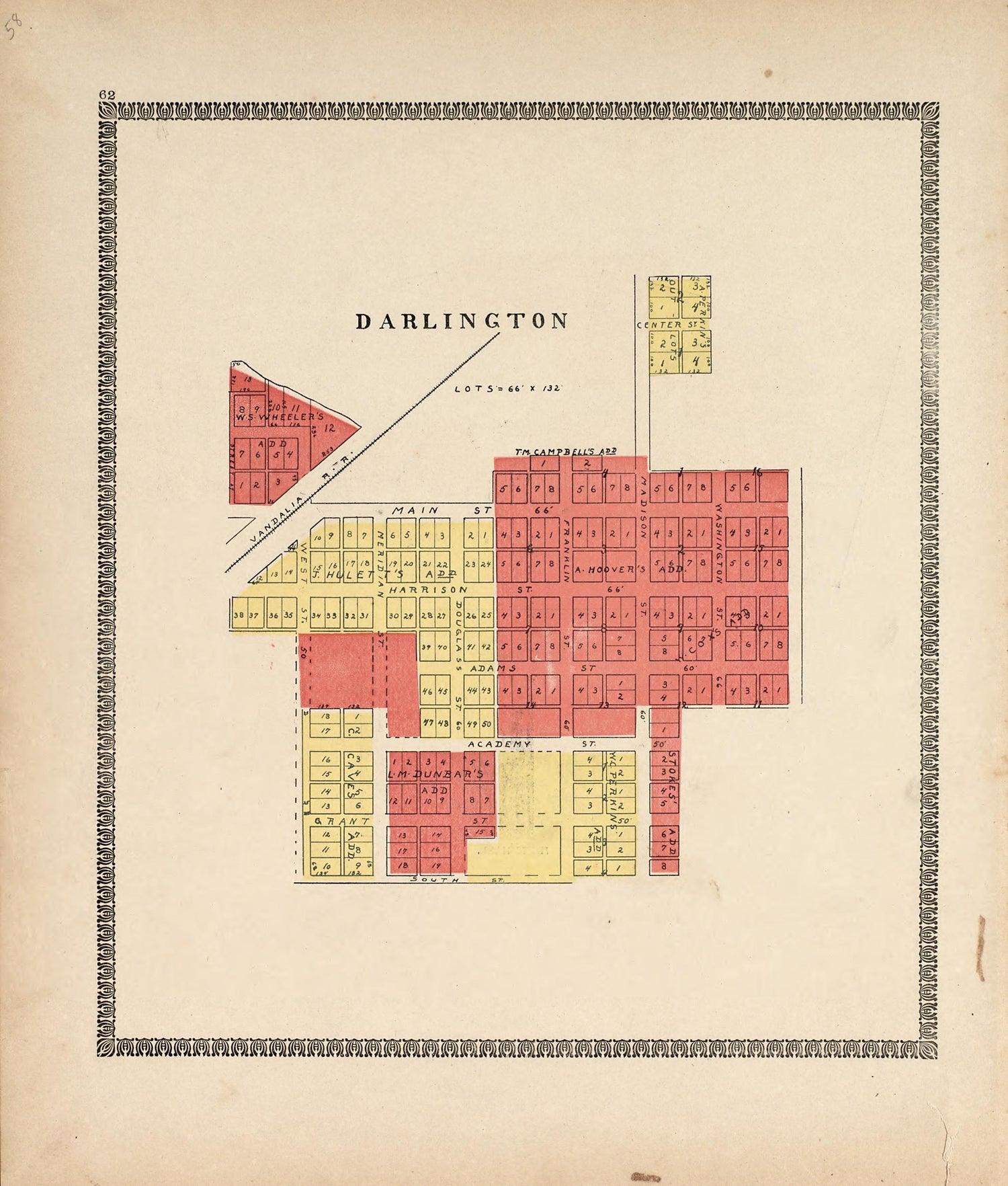 Darlington from the Revised Montgomery County Atlas : Containing, Besides a Complete Atlas, Histories of the Townships and County and Treatises On Civil Government, Surveying and Civil Engineering 1898 by Relic Map Company