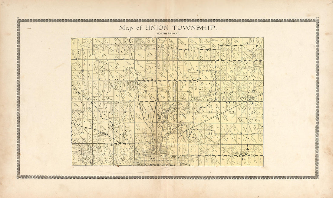 Map of Union Township from the Revised Montgomery County Atlas : Containing, Besides a Complete Atlas, Histories of the Townships and County and Treatises On Civil Government, Surveying and Civil Engineering 1898 by Relic Map Company