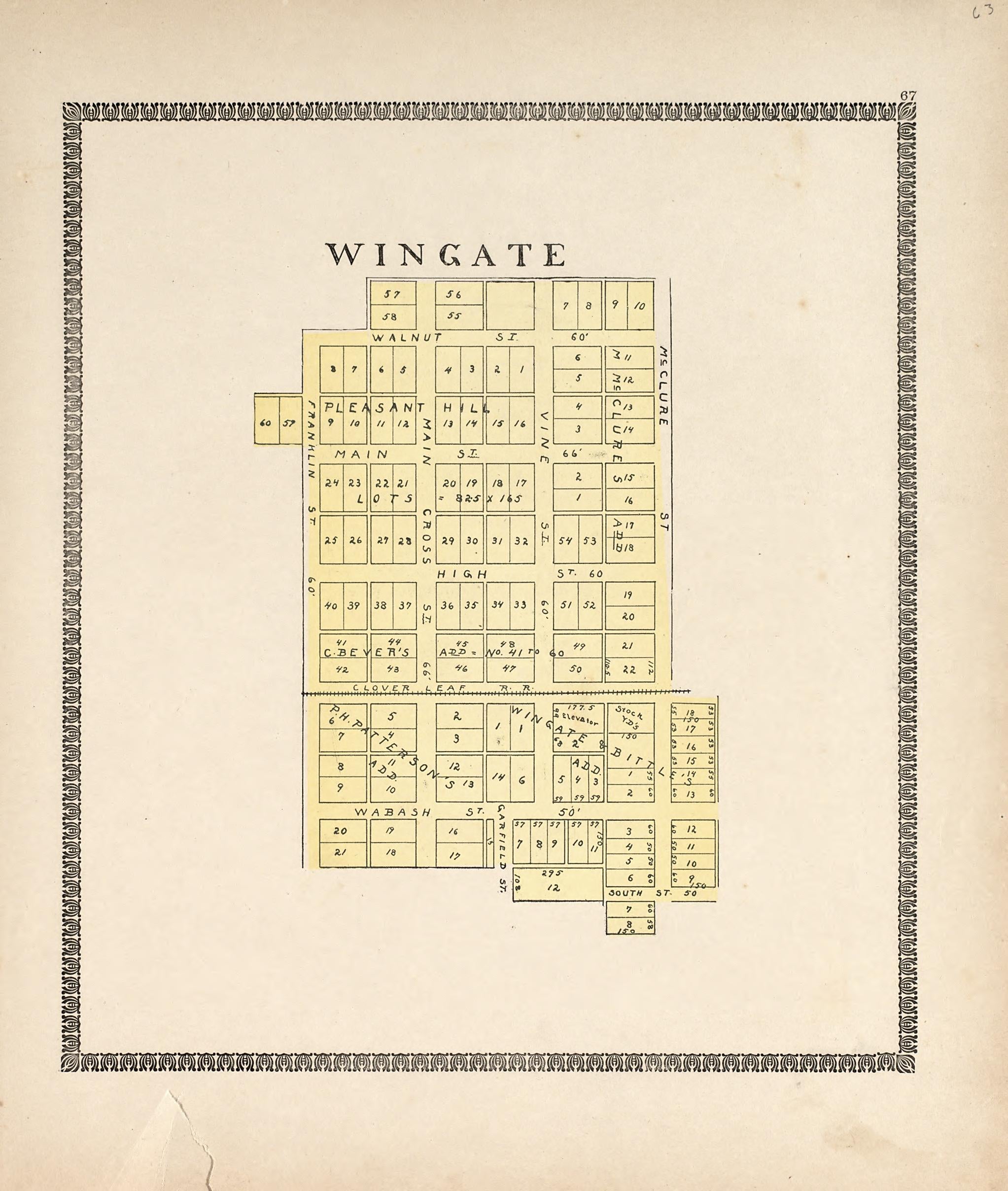 Wingate from the Revised Montgomery County Atlas : Containing, Besides a Complete Atlas, Histories of the Townships and County and Treatises On Civil Government, Surveying and Civil Engineering 1898 by Relic Map Company