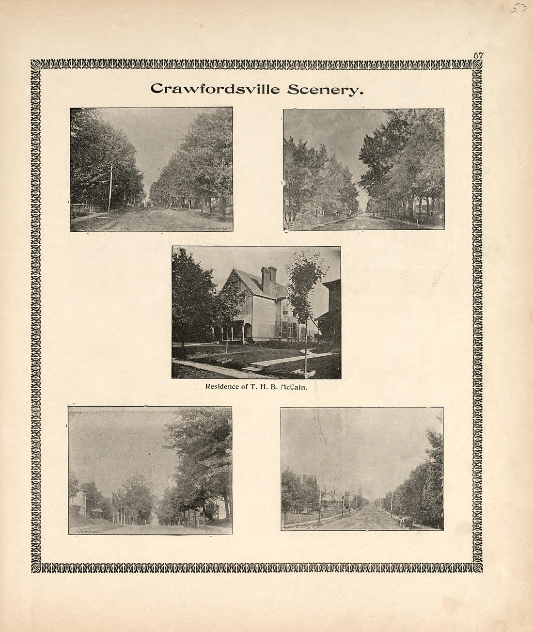 Crawfordsville Scenery from the Revised Montgomery County Atlas : Containing, Besides a Complete Atlas, Histories of the Townships and County and Treatises On Civil Government, Surveying and Civil Engineering 1898 by Relic Map Company