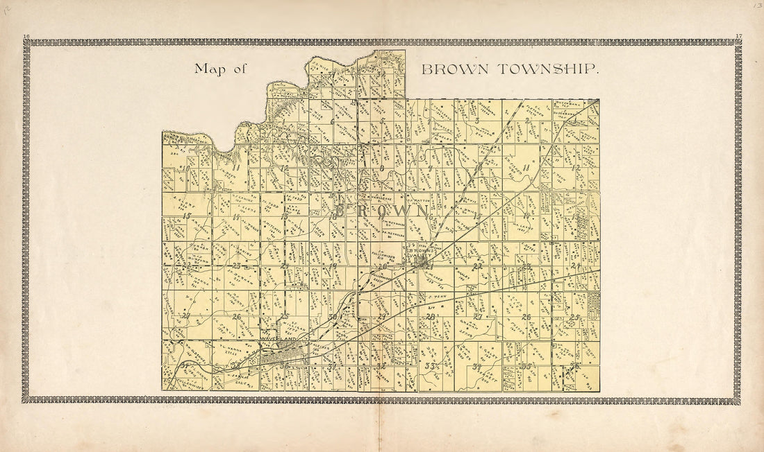 Map of Brown Township from the Revised Montgomery County Atlas : Containing, Besides a Complete Atlas, Histories of the Townships and County and Treatises On Civil Government, Surveying and Civil Engineering 1898 by Relic Map Company