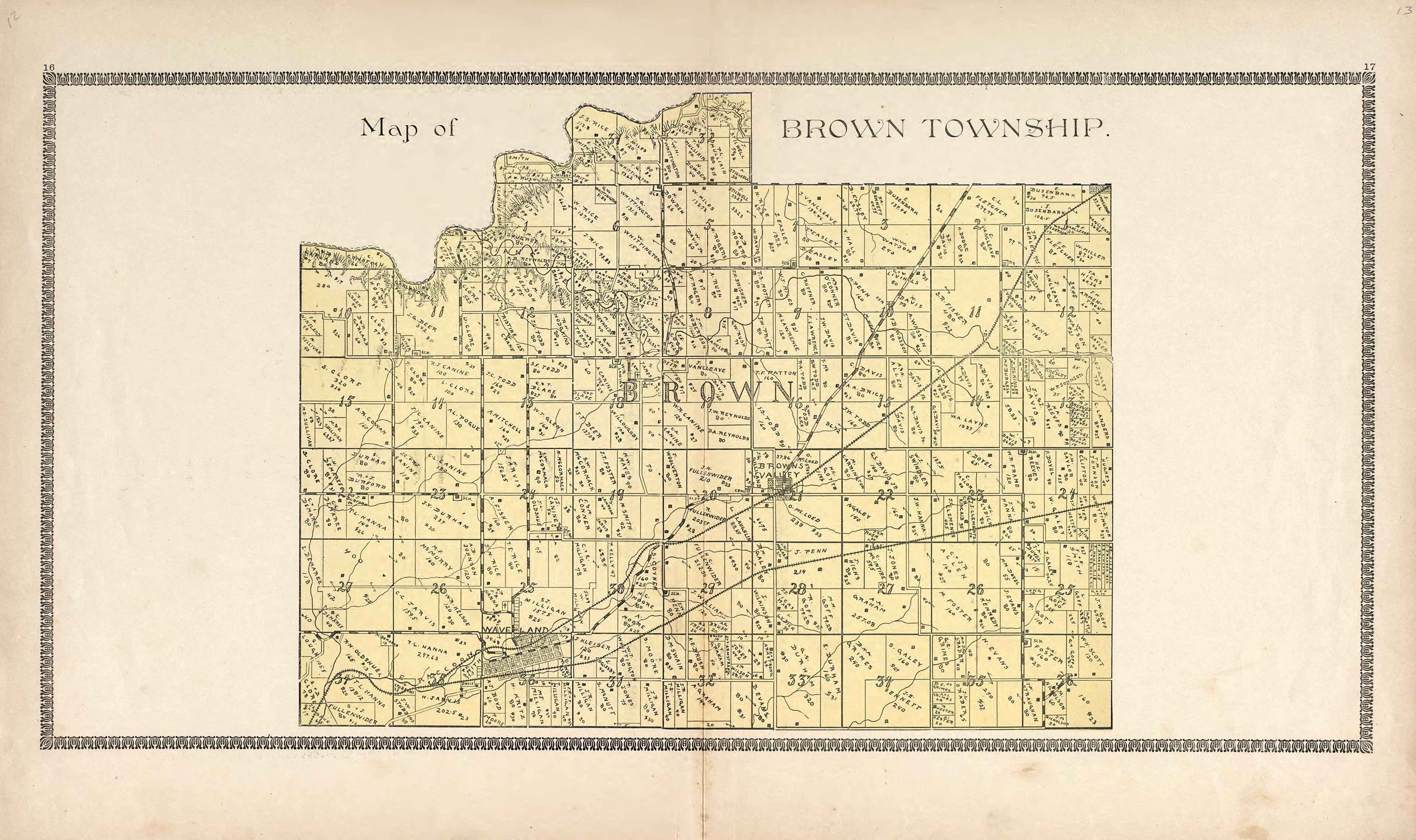 Map of Brown Township from the Revised Montgomery County Atlas : Containing, Besides a Complete Atlas, Histories of the Townships and County and Treatises On Civil Government, Surveying and Civil Engineering 1898 by Relic Map Company