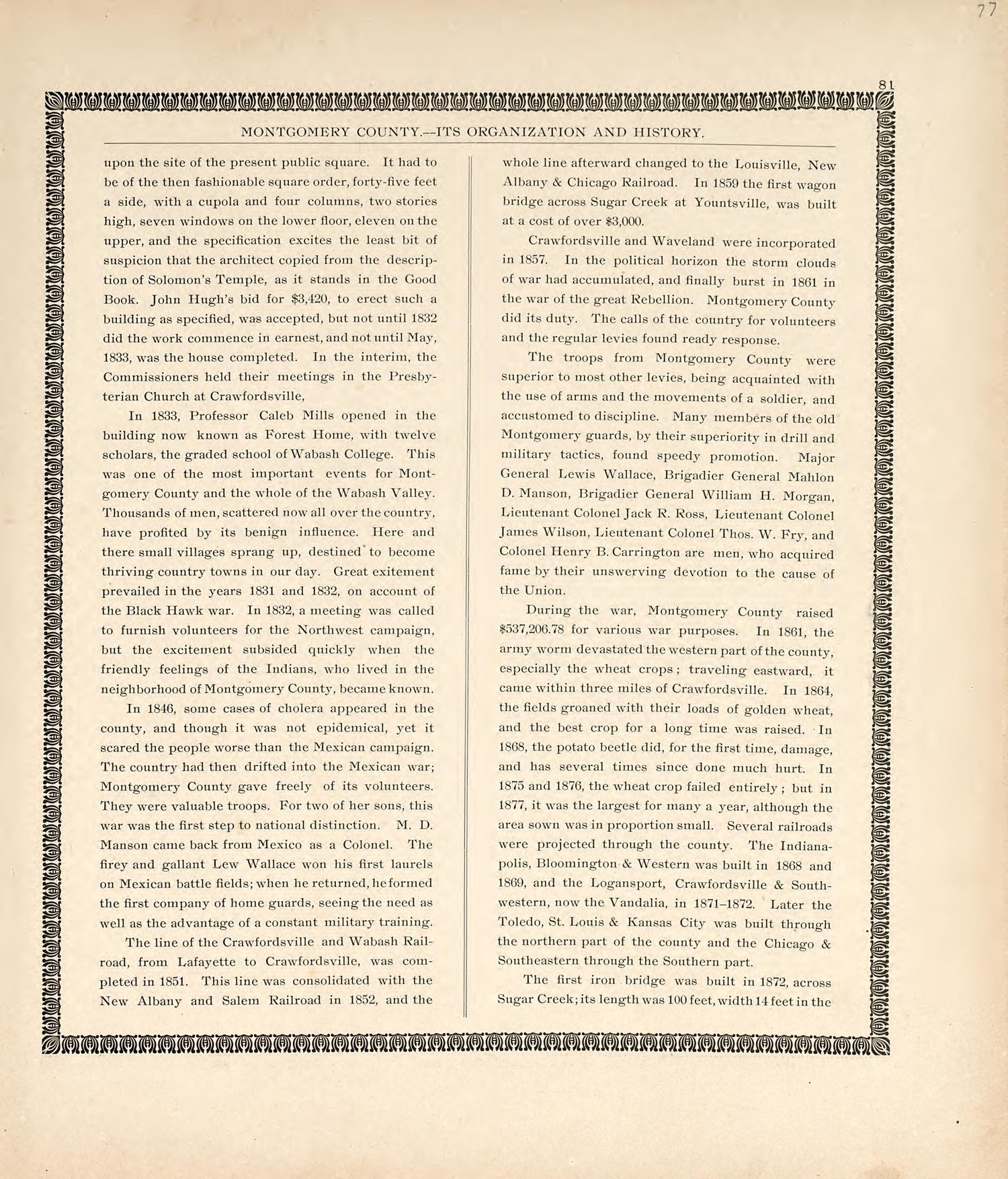History of Montgomery County, Cont. from the Revised Montgomery County Atlas : Containing, Besides a Complete Atlas, Histories of the Townships and County and Treatises On Civil Government, Surveying and Civil Engineering 1898 by Relic Map Company